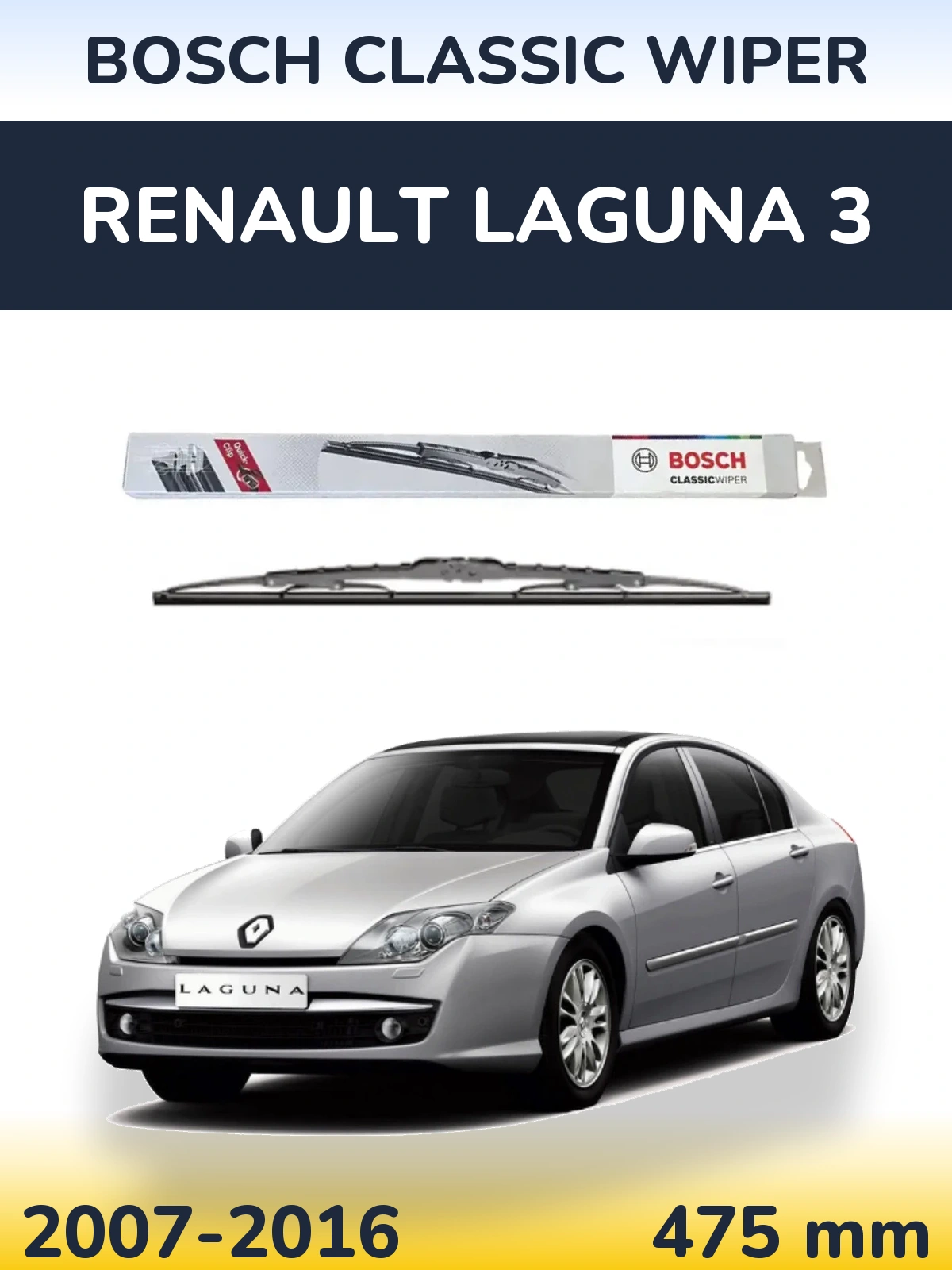 Tylna wycieraczka BOSCH Classic Wiper 475 mm do Renault Laguna 3 2007-2016