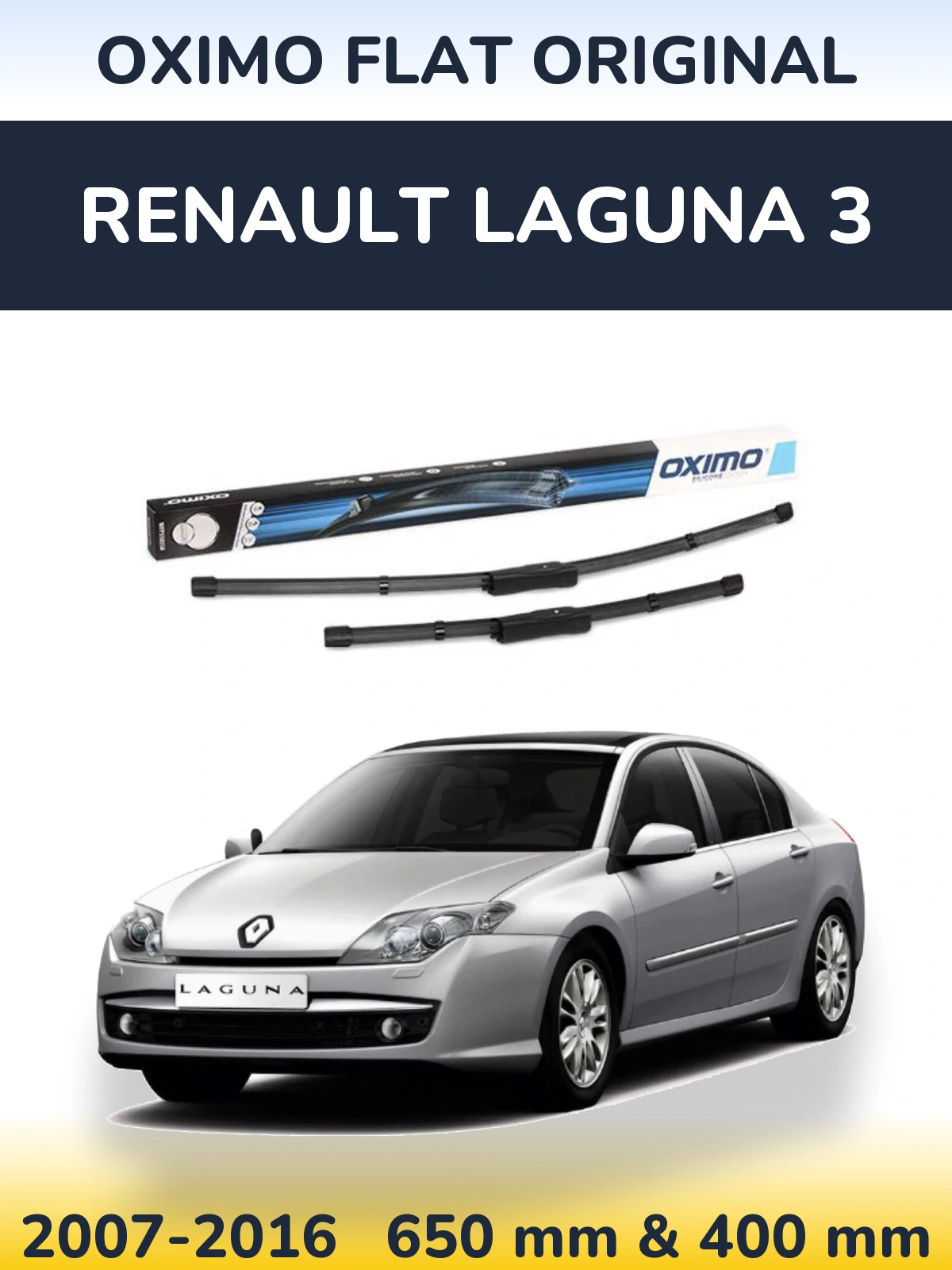 Komplet przednich wycieraczek Oximo Flat Original 650 & 400 mm do Renault Laguna 3 2007-2016
