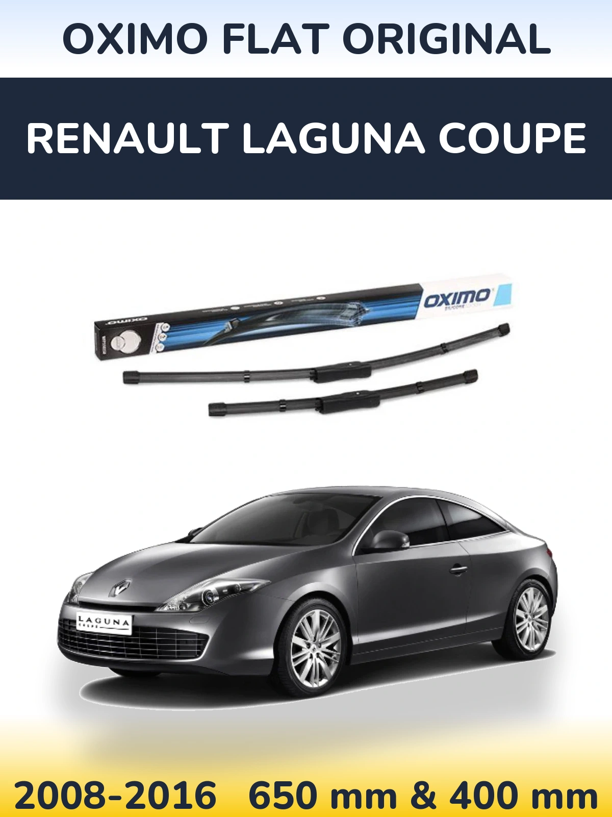 Komplet przednich wycieraczek Oximo Flat Original 650 & 400 mm do Renault Laguna Coupe 2008-2016