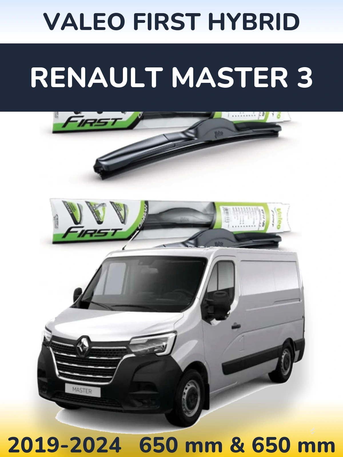 Komplet przednich wycieraczek Valeo First Hybrid 650 & 650 mm do Renault Master 3 2019-2024