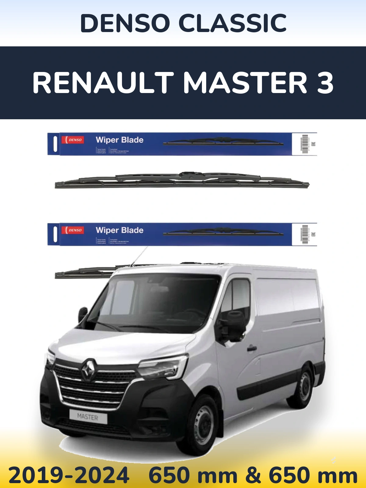 Komplet przednich wycieraczek Denso Classic 650 & 650 mm do Renault Master 3 2019-2024