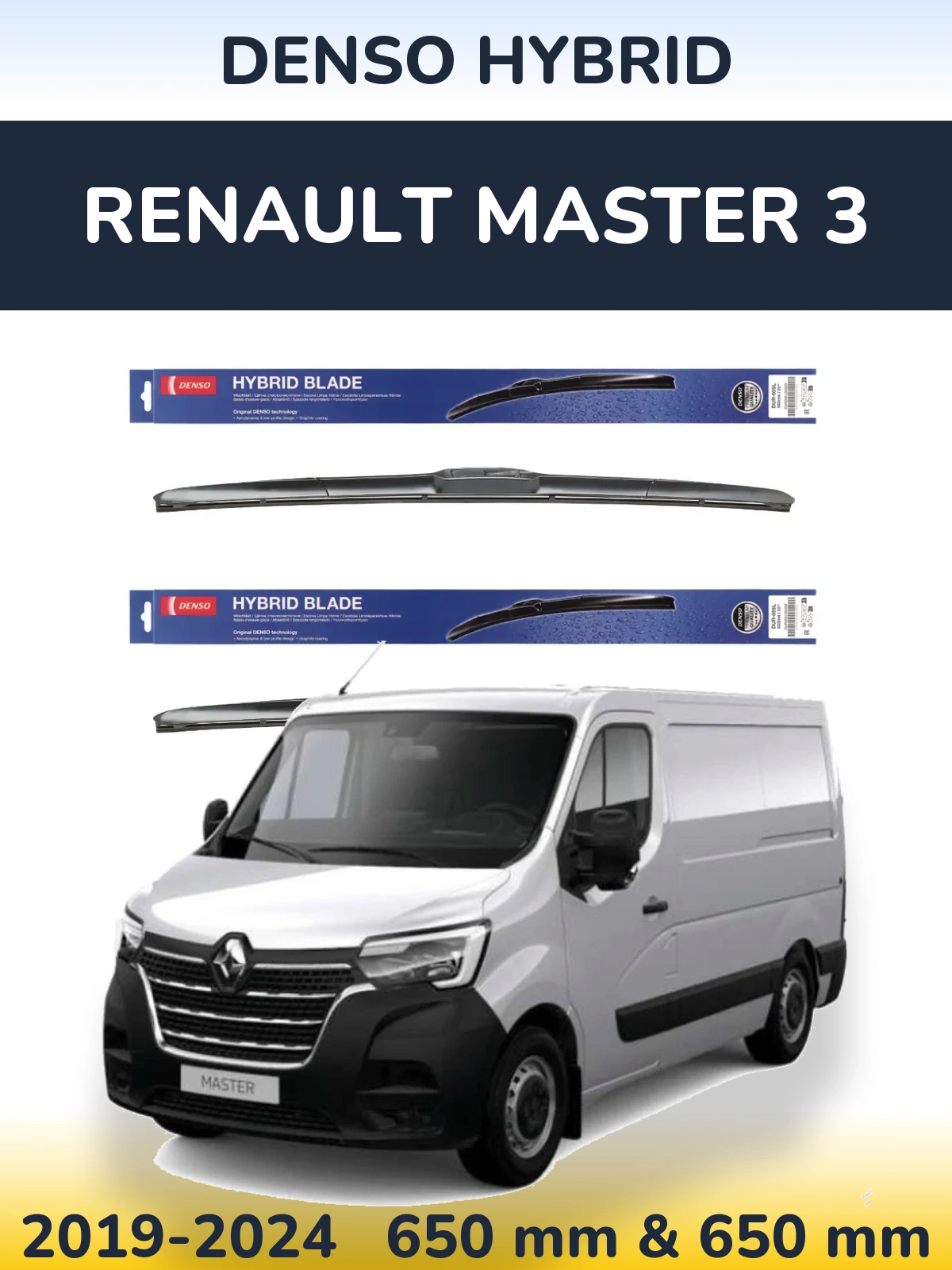 Komplet przednich wycieraczek Denso Hybrid 650 & 650 mm do Renault Master 3 2019-2024
