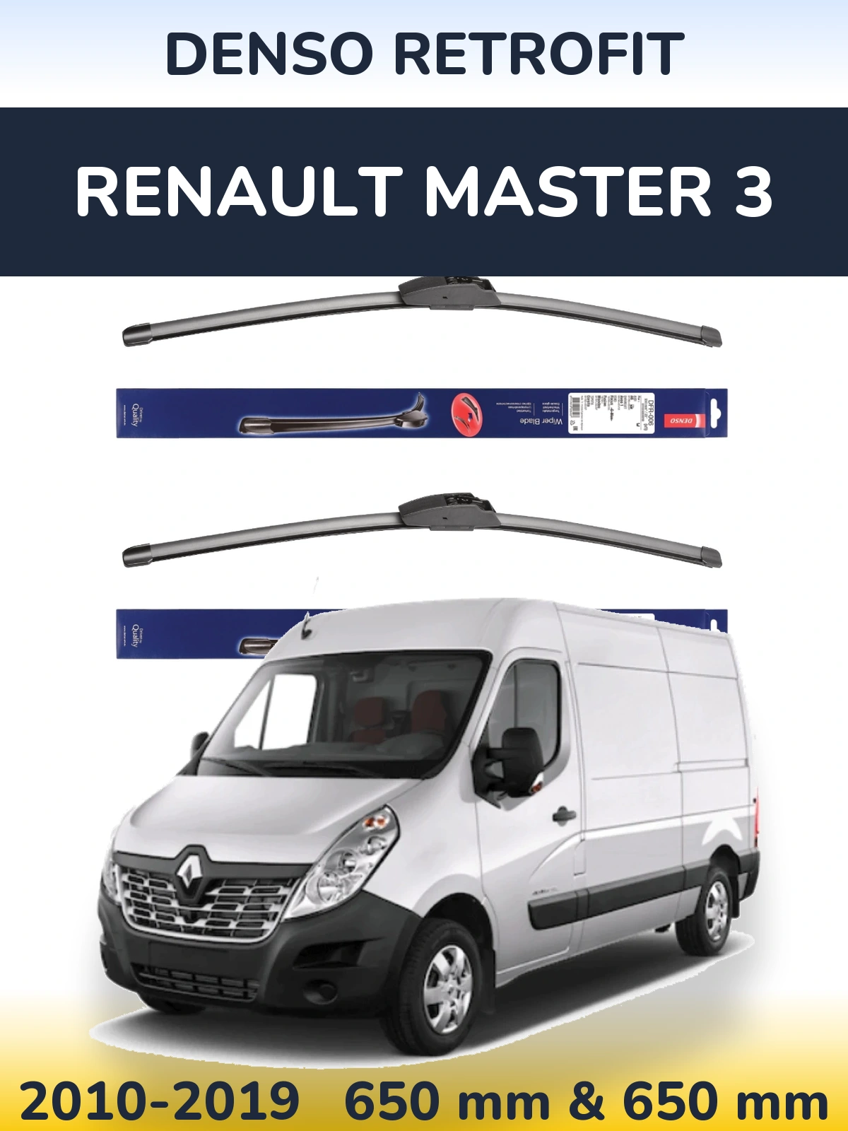 Komplet przednich wycieraczek Denso Retrofit 650 & 650 mm do Renault Master 3 2010-2019