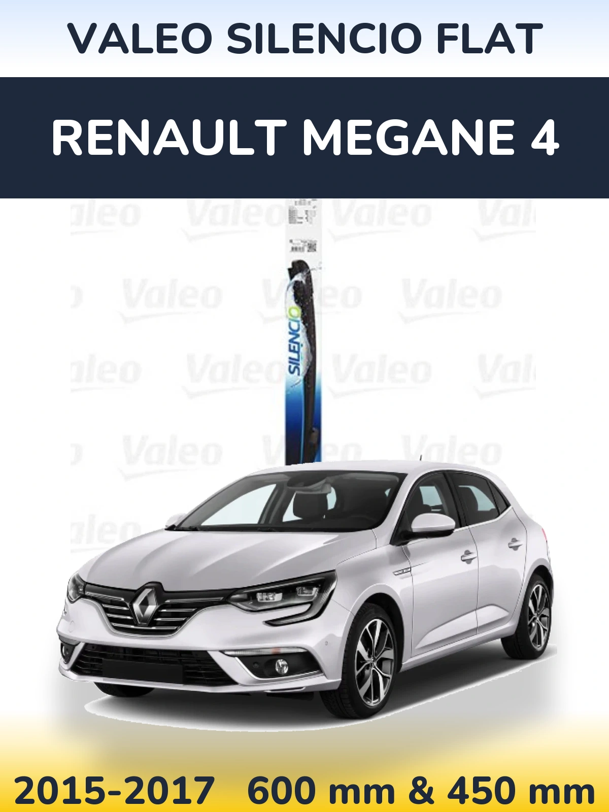 Komplet przednich wycieraczek Valeo Silencio Flat 600 & 450 mm do Renault Megane 4 2015-2017