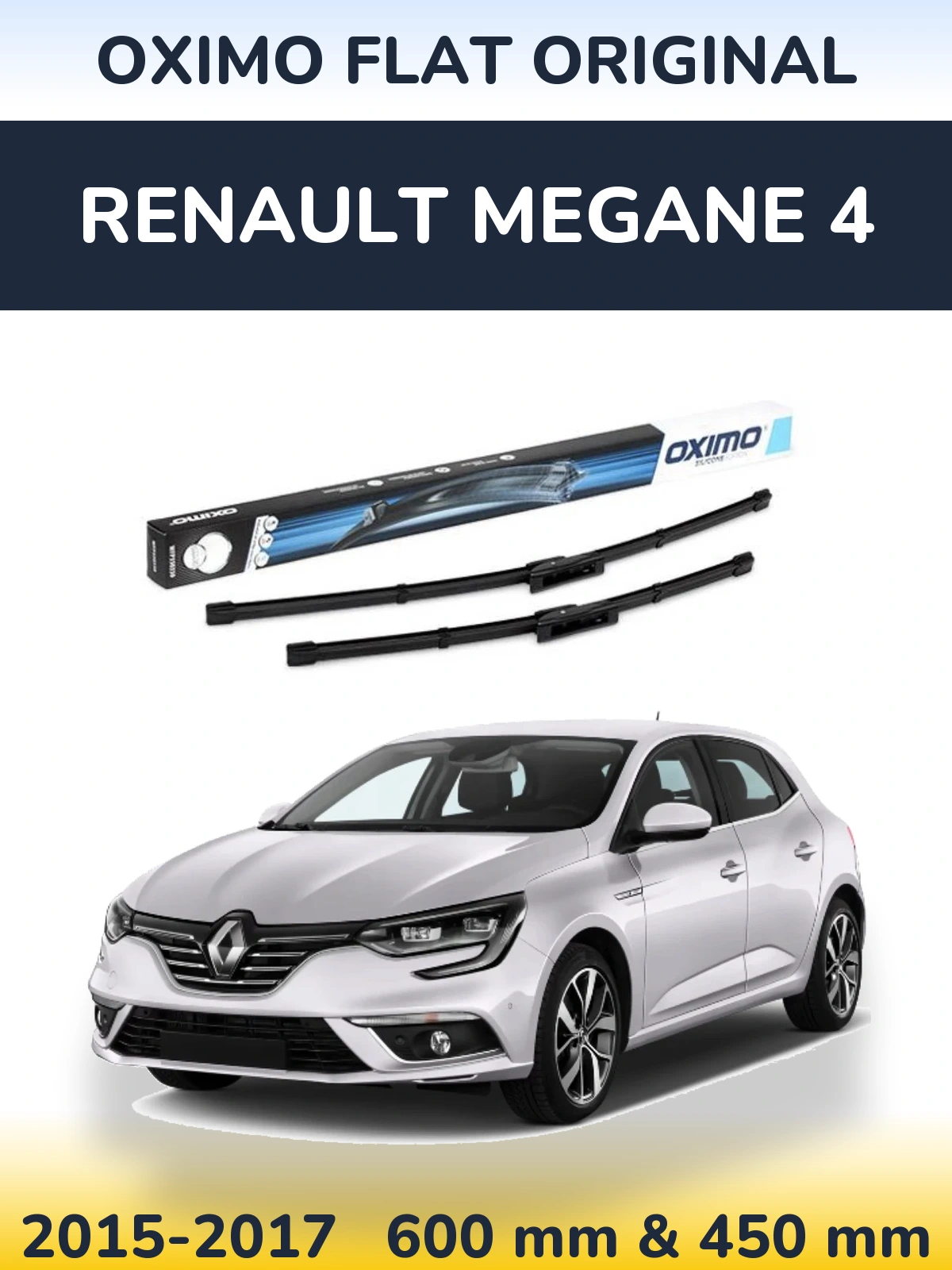 Komplet przednich wycieraczek Oximo Flat Original 600 & 450 mm do Renault Megane 4 2015-2017
