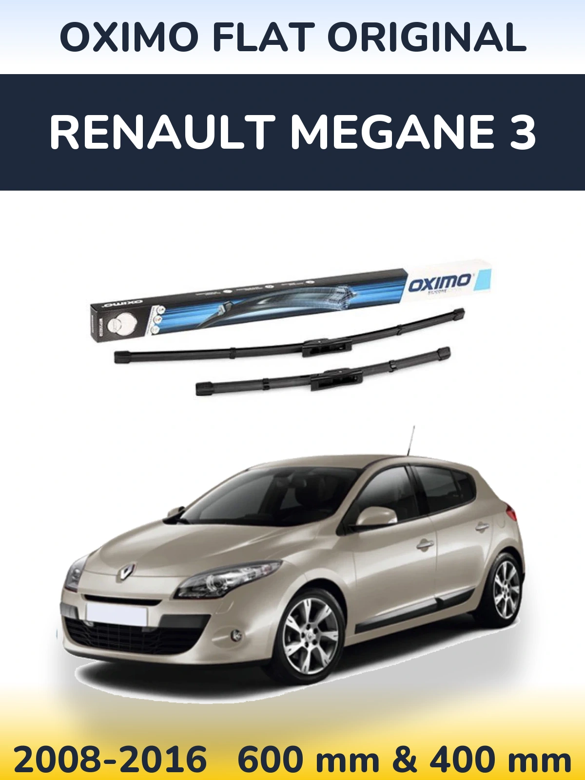 Komplet przednich wycieraczek Oximo Flat Original 600 & 400 mm do Renault Megane 3 2008-2016