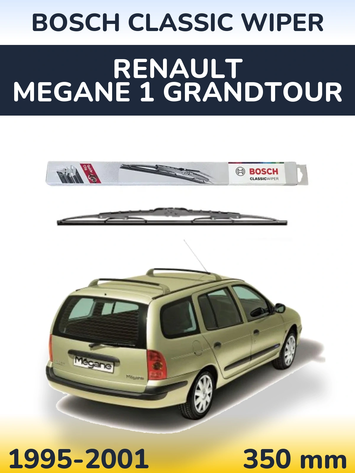 Задний дворник BOSCH Classic Wiper 340 мм для Renault Megane 1 Grandtour 1995-2001