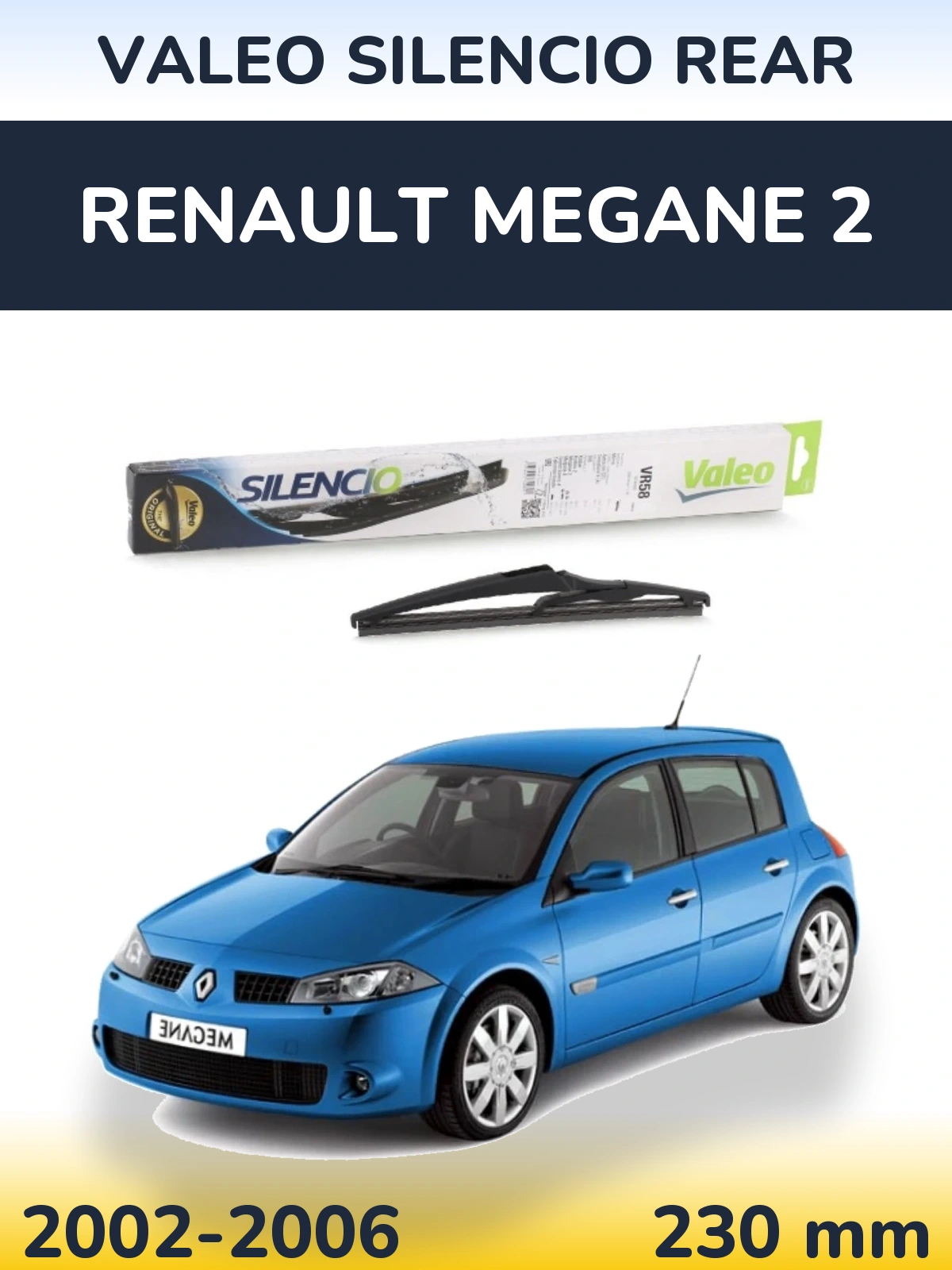 Задний дворник Valeo Silencio Rear 240 мм для Renault Megane 2 2002-2006