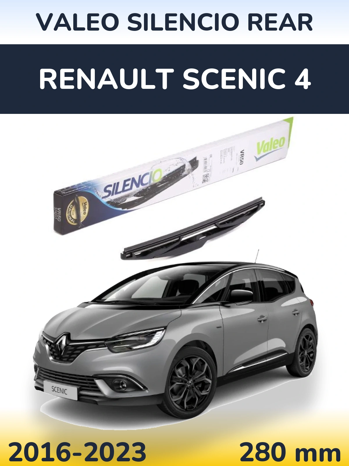 Задний дворник Valeo Silencio Rear 280 мм для Renault Scenic 4 2016-2023