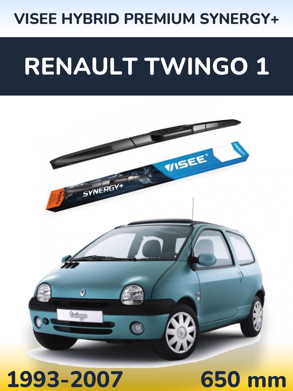 Передний дворник VISEE HYBRID PREMIUM SYNERGY+ 650 мм для Renault Twingo 1 1993-2007