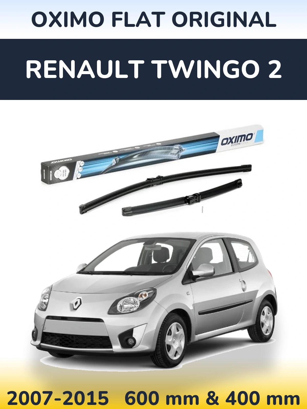 Komplet przednich wycieraczek Oximo Flat Original 600 & 400 mm do Renault Twingo 2 2007-2015