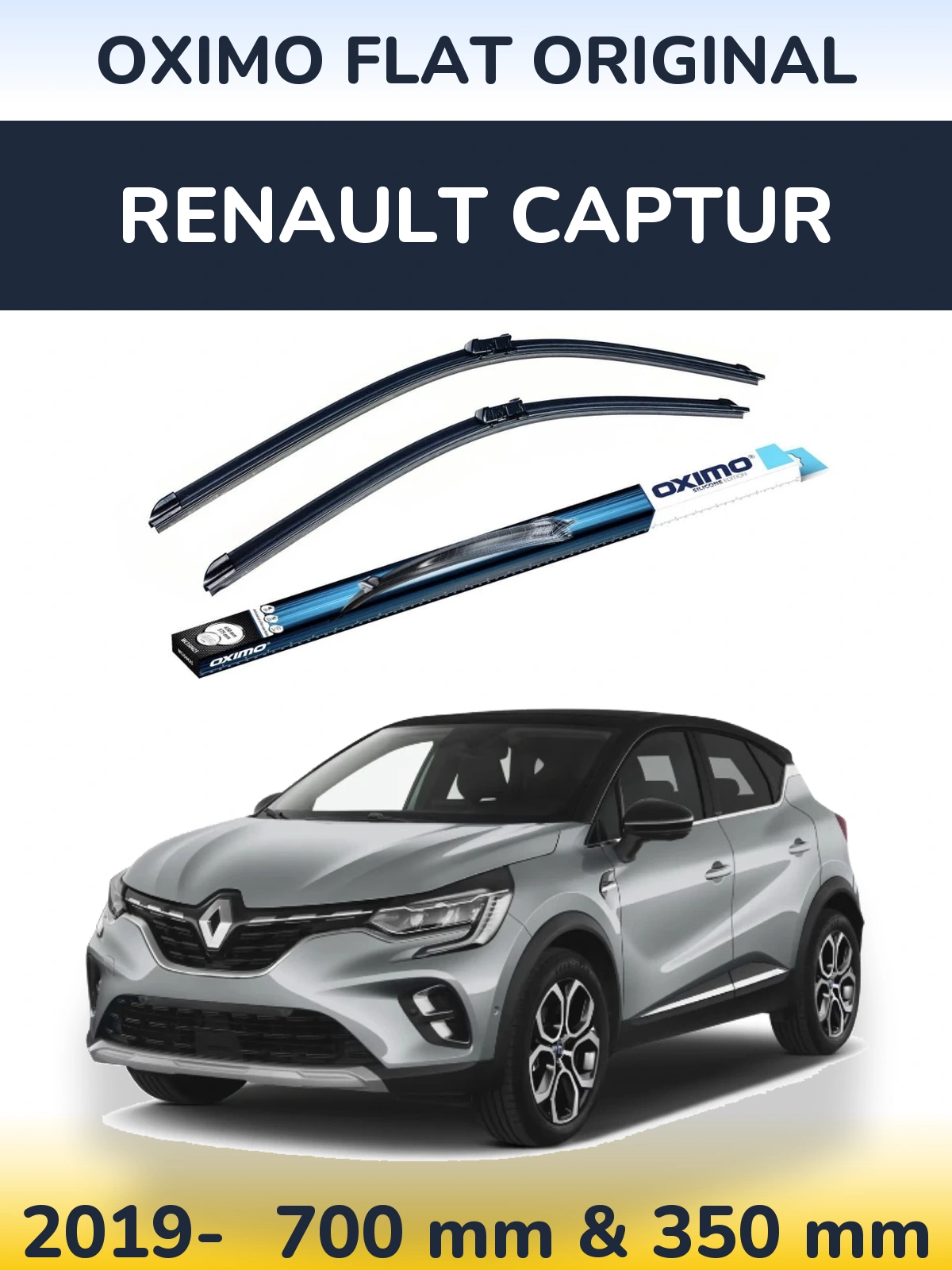 Komplet przednich wycieraczek Oximo Flat Original 700 & 350 mm do Renault Captur 2019-2026