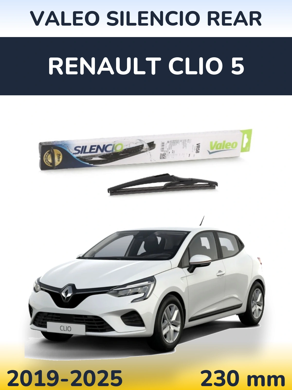 Задний дворник Valeo Silencio Rear 240 мм для Renault Clio 5 2019-2025
