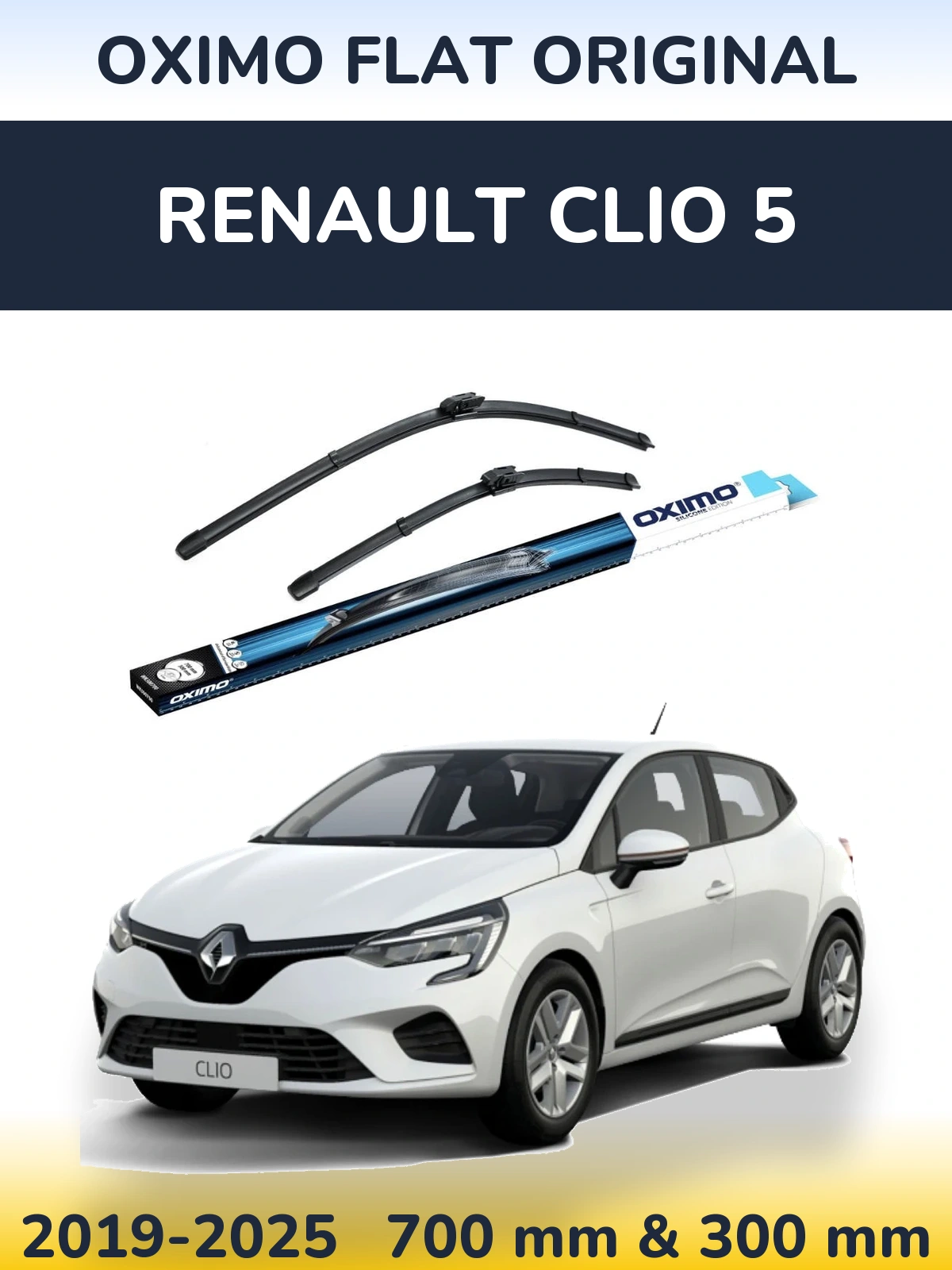 Komplet przednich wycieraczek Oximo Flat Original 700 & 300 mm do Renault Clio 5 2019-2025