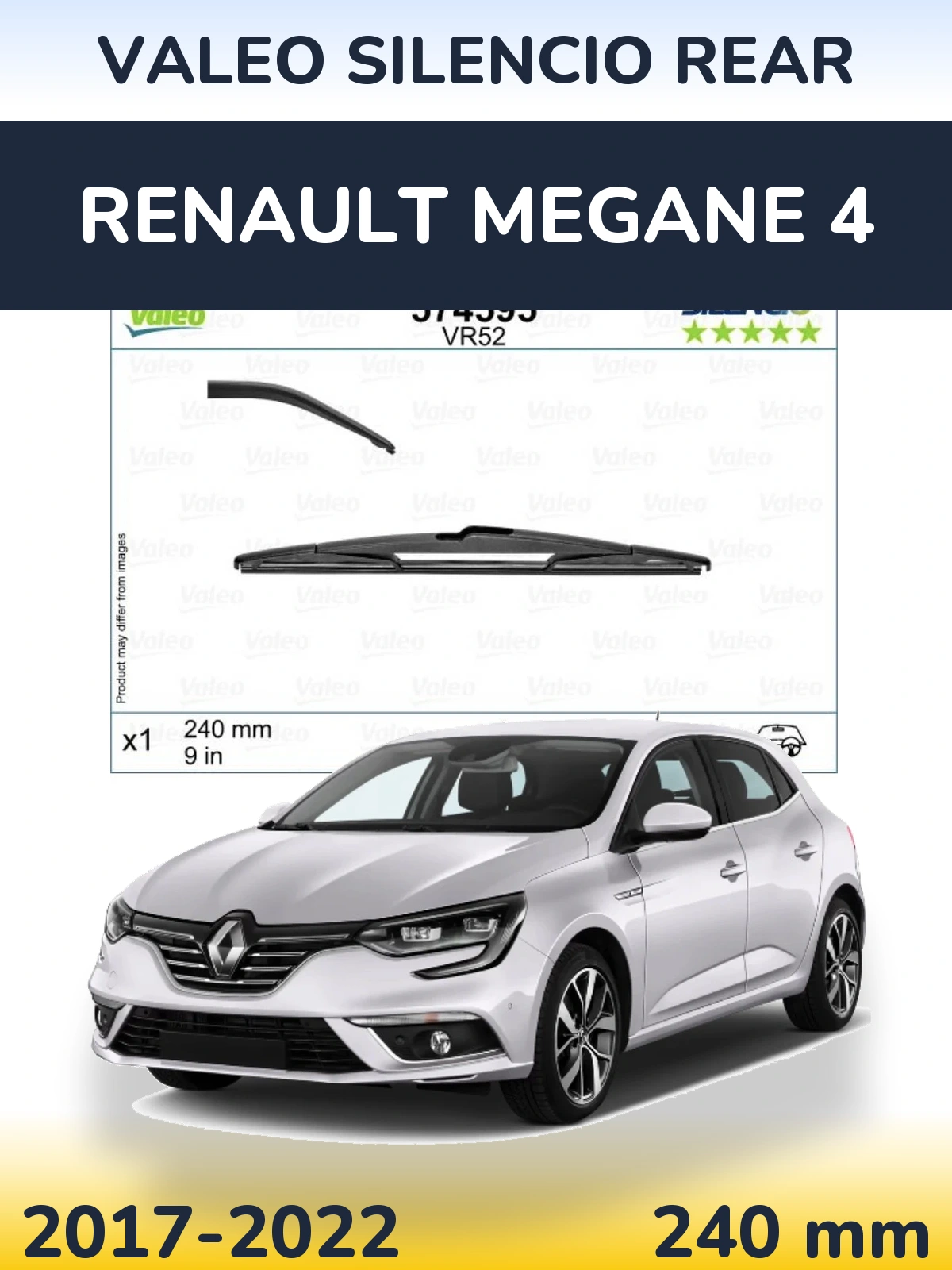 Задний дворник Valeo Silencio Rear 240 мм для Renault Megane 4 2017-2022