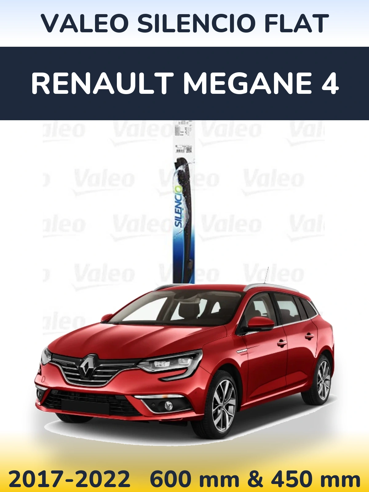 Komplet przednich wycieraczek Valeo Silencio Flat 600 & 450 mm do Renault Megane 4 2017-2022