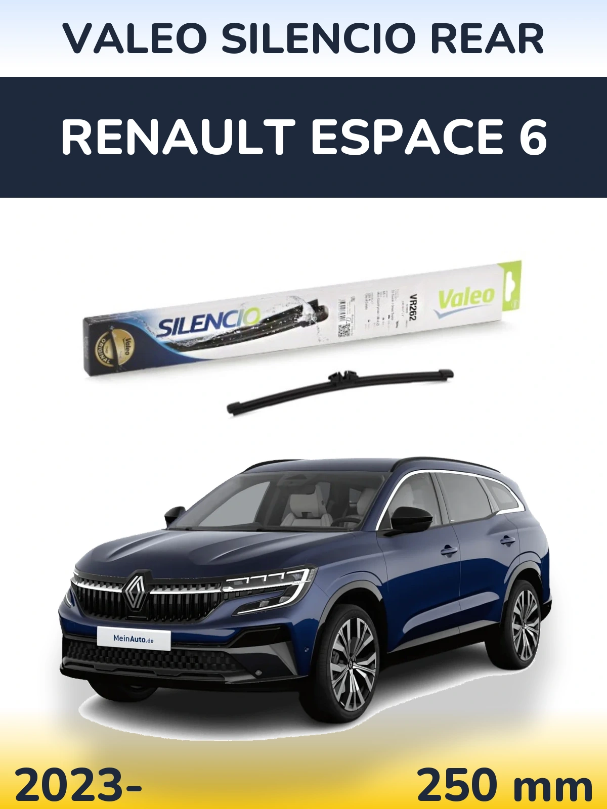 Rear wiper blade Valeo Silencio Rear 240 mm for Renault Espace 6 2023-2026