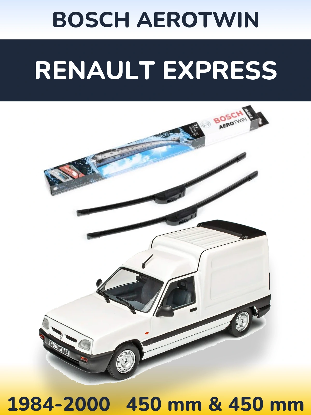 Komplet przednich wycieraczek BOSCH AeroTwin 450 & 450 mm do Renault Express 1984-2000