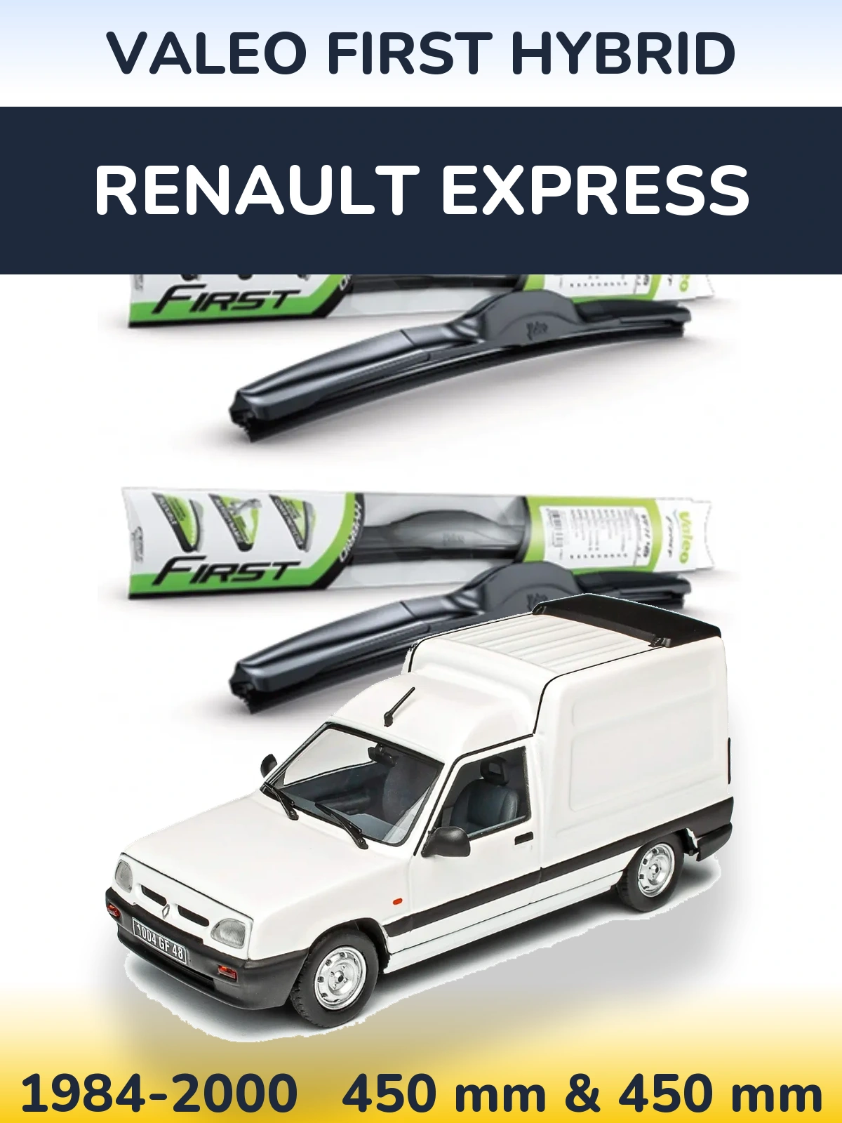 Komplet przednich wycieraczek Valeo First Hybrid 450 & 450 mm do Renault Express 1984-2000