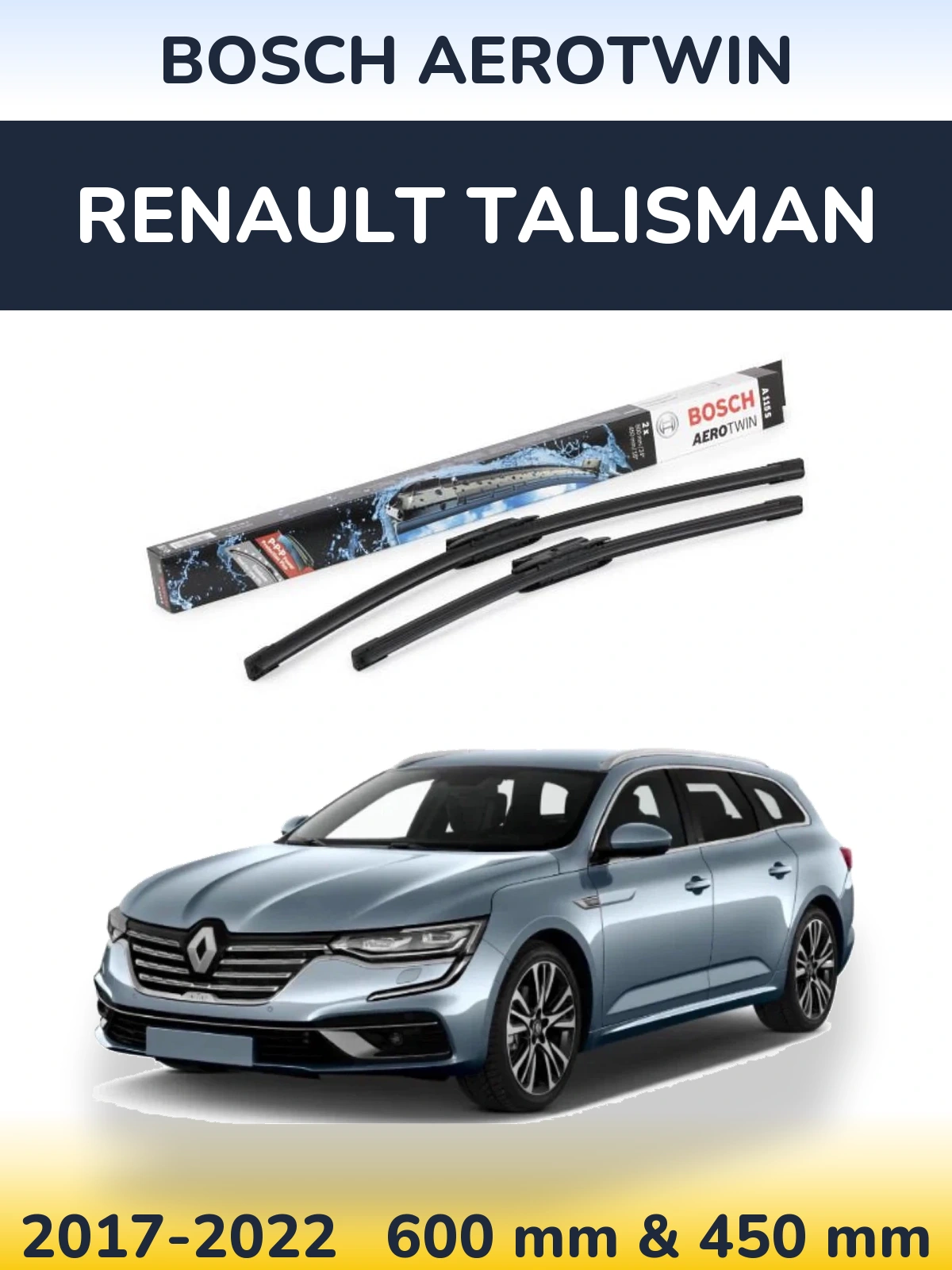 Komplet przednich wycieraczek BOSCH AeroTwin 600 & 450 mm do Renault Talisman 2017-2022