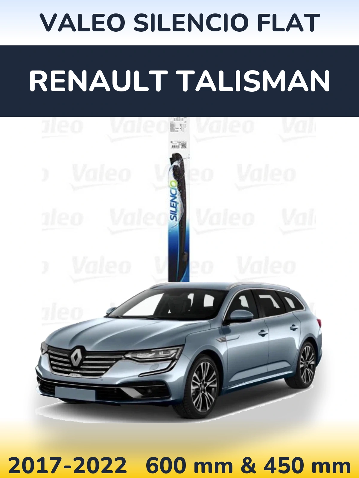 Komplet przednich wycieraczek Valeo Silencio Flat 600 & 450 mm do Renault Talisman 2017-2022