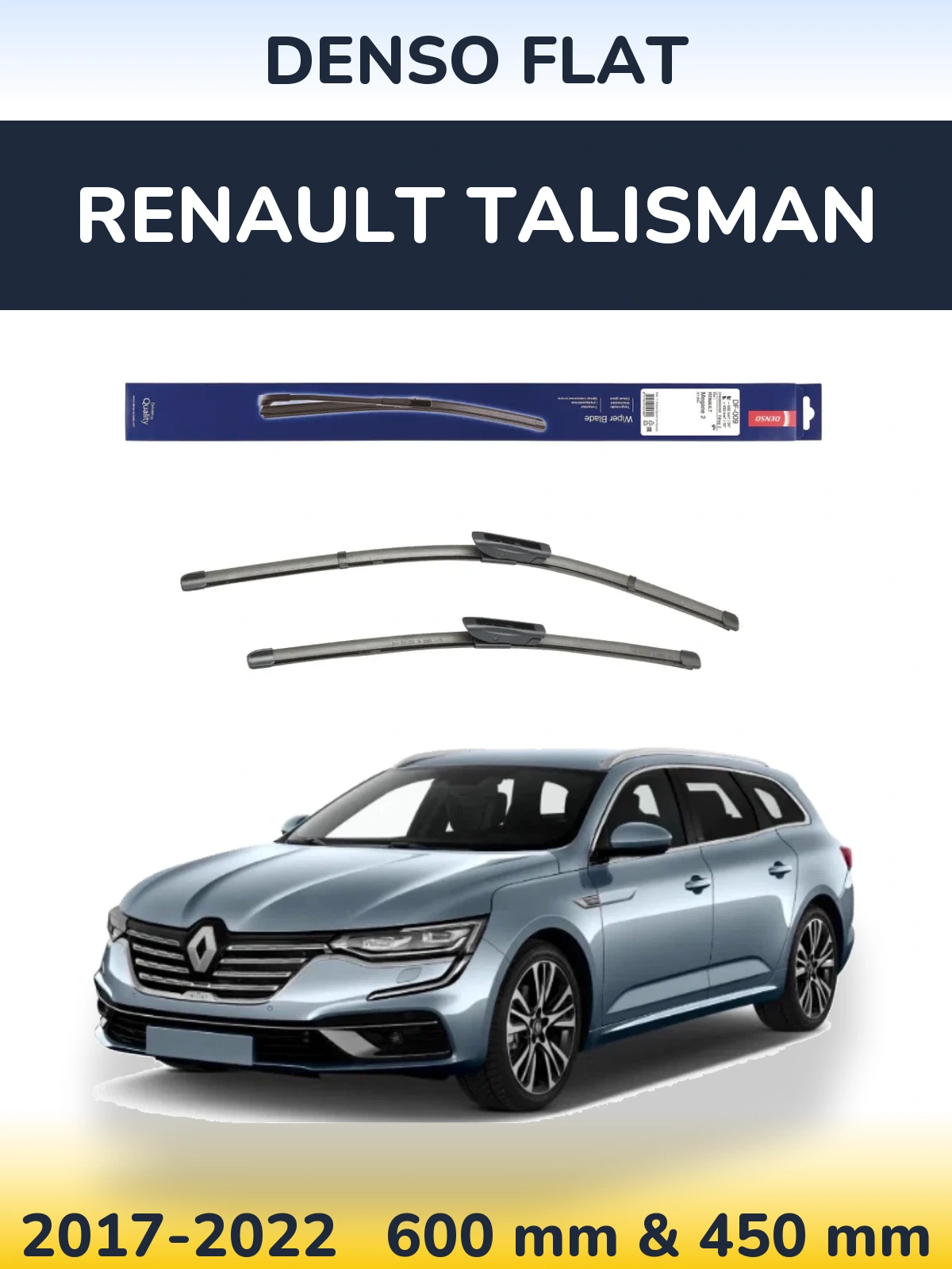 Komplet przednich wycieraczek Denso Flat 600 & 450 mm do Renault Talisman 2017-2022