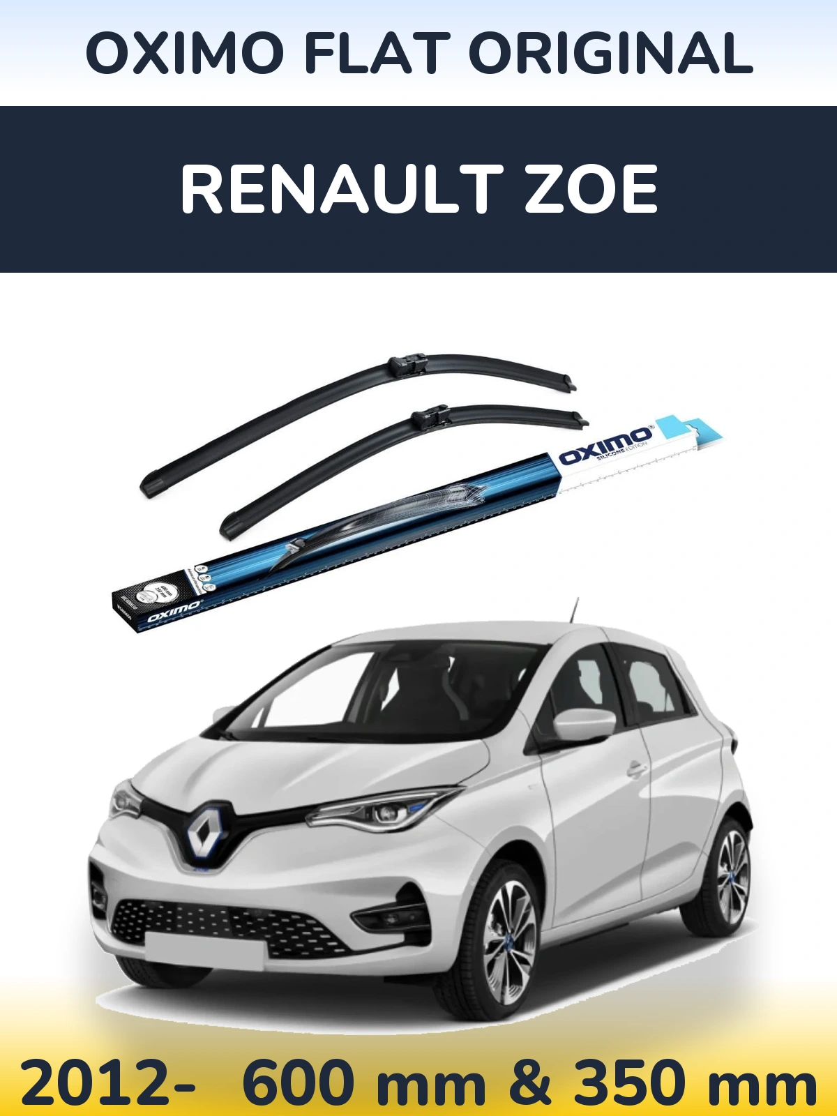 Komplet przednich wycieraczek Oximo Flat Original 600 & 350 mm do Renault Zoe 2012-2026