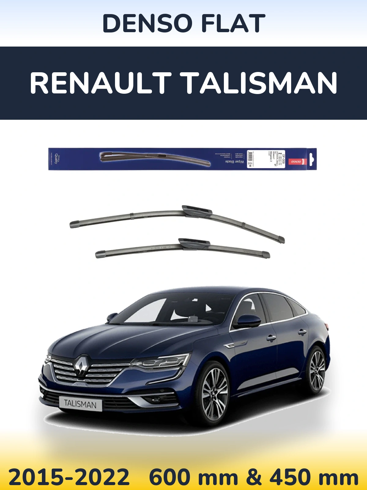 Komplet przednich wycieraczek Denso Flat 600 & 450 mm do Renault Talisman 2015-2022