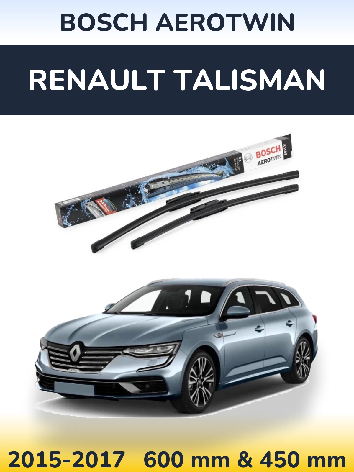 Komplet przednich wycieraczek BOSCH AeroTwin 600 & 450 mm do Renault Talisman 2015-2017