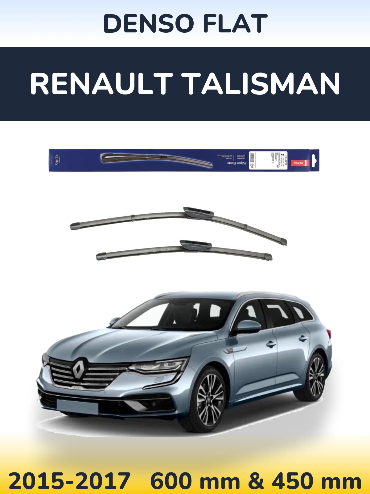 Komplet przednich wycieraczek Denso Flat 600 & 450 mm do Renault Talisman 2015-2017