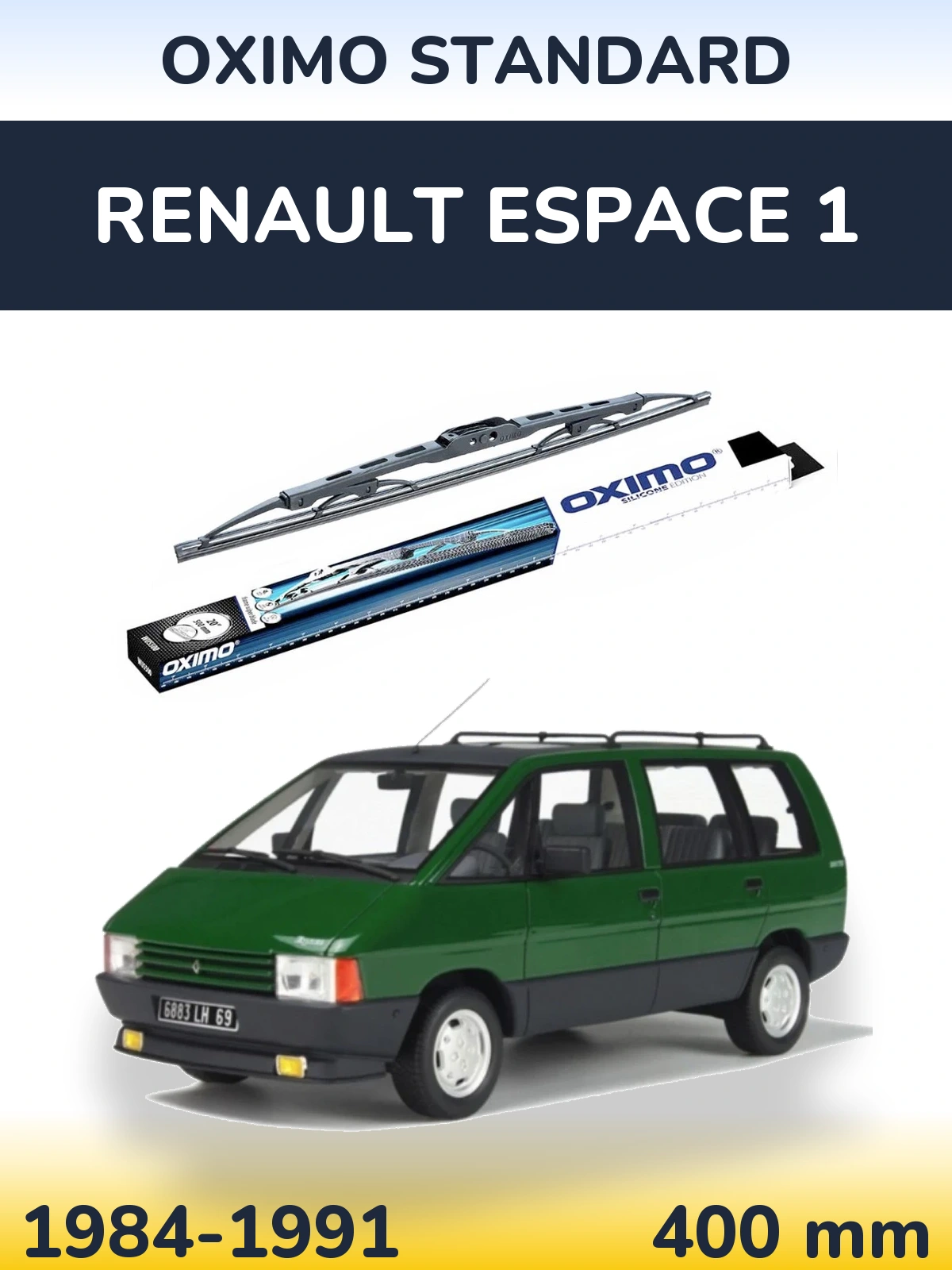 Задний дворник Oximo Standard 400 мм для Renault Espace 1 1984-1991