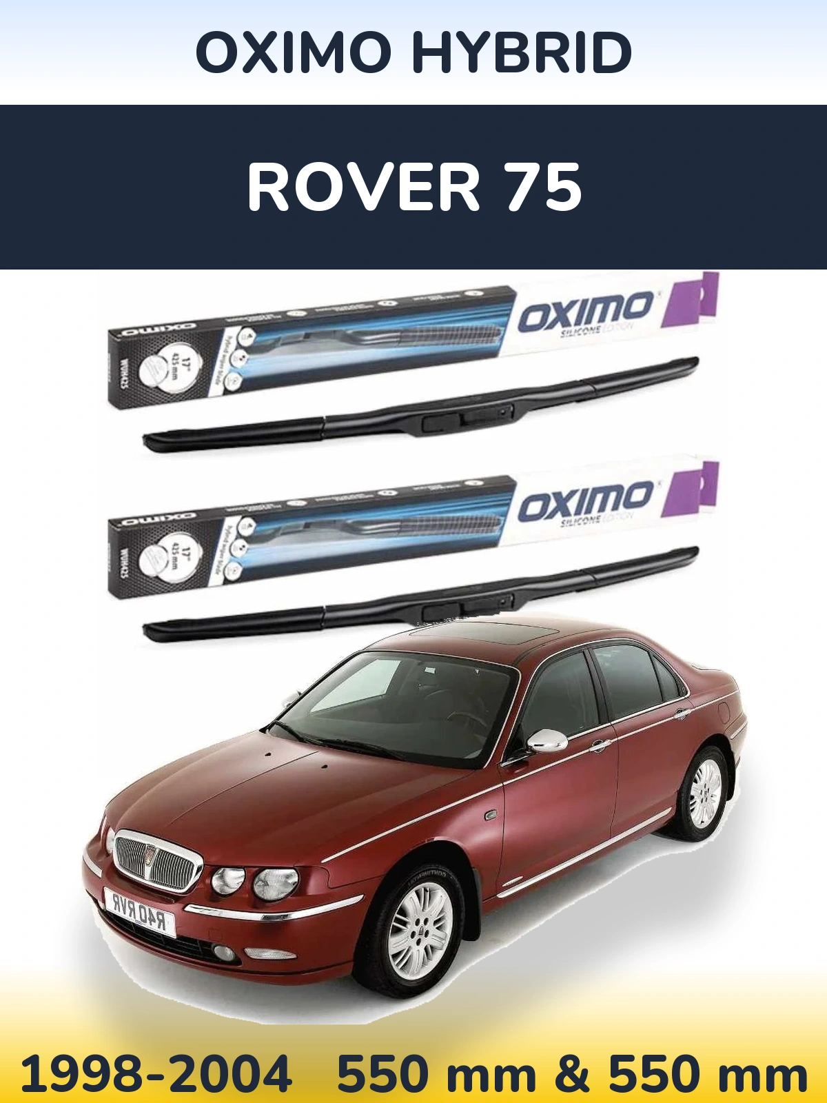 Komplet przednich wycieraczek Oximo Hybrid 550 & 550 mm do Rover 75 1998-2004