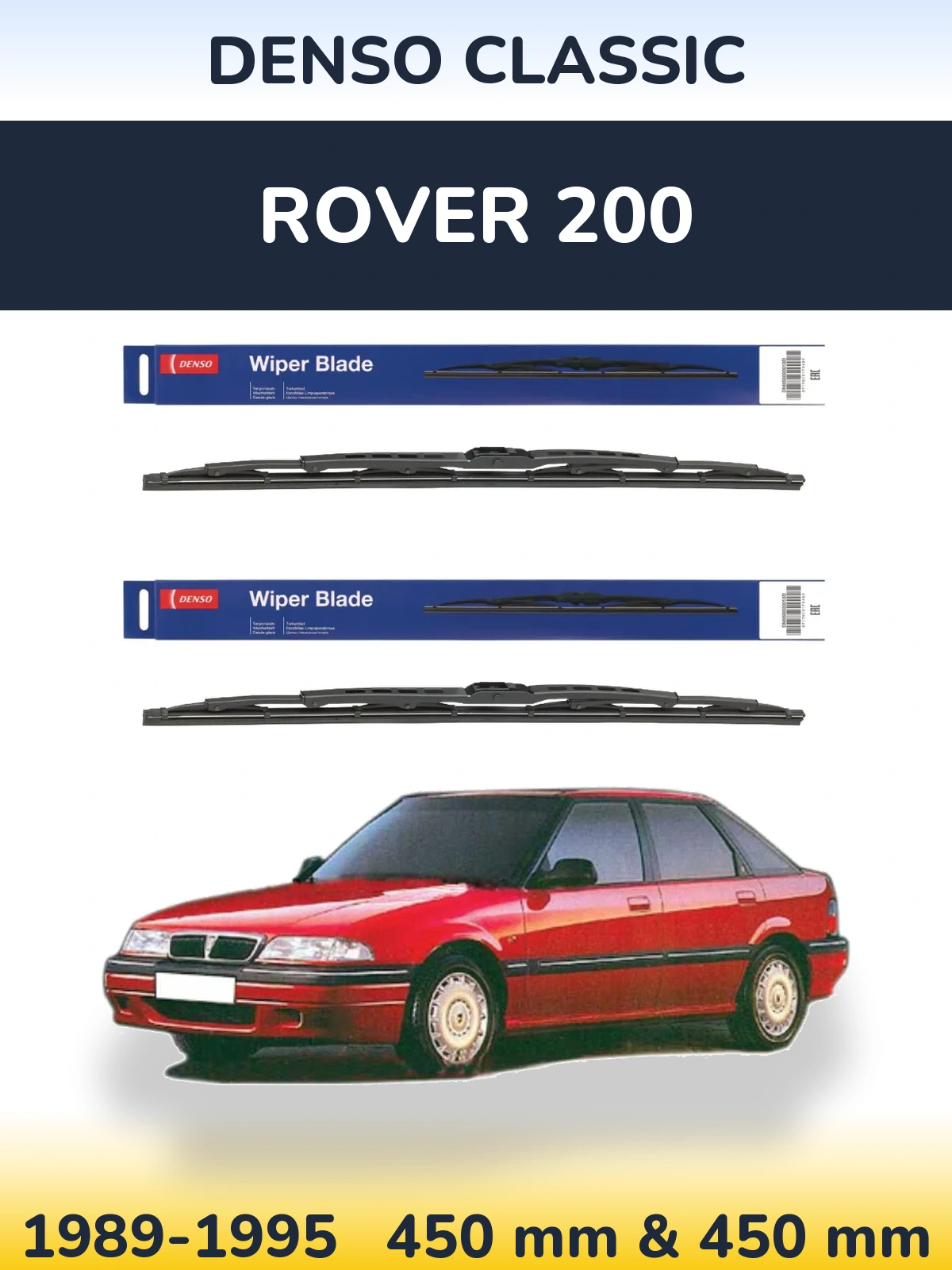 Komplet przednich wycieraczek Denso Classic 450 & 450 mm do Rover 200 1989-1995