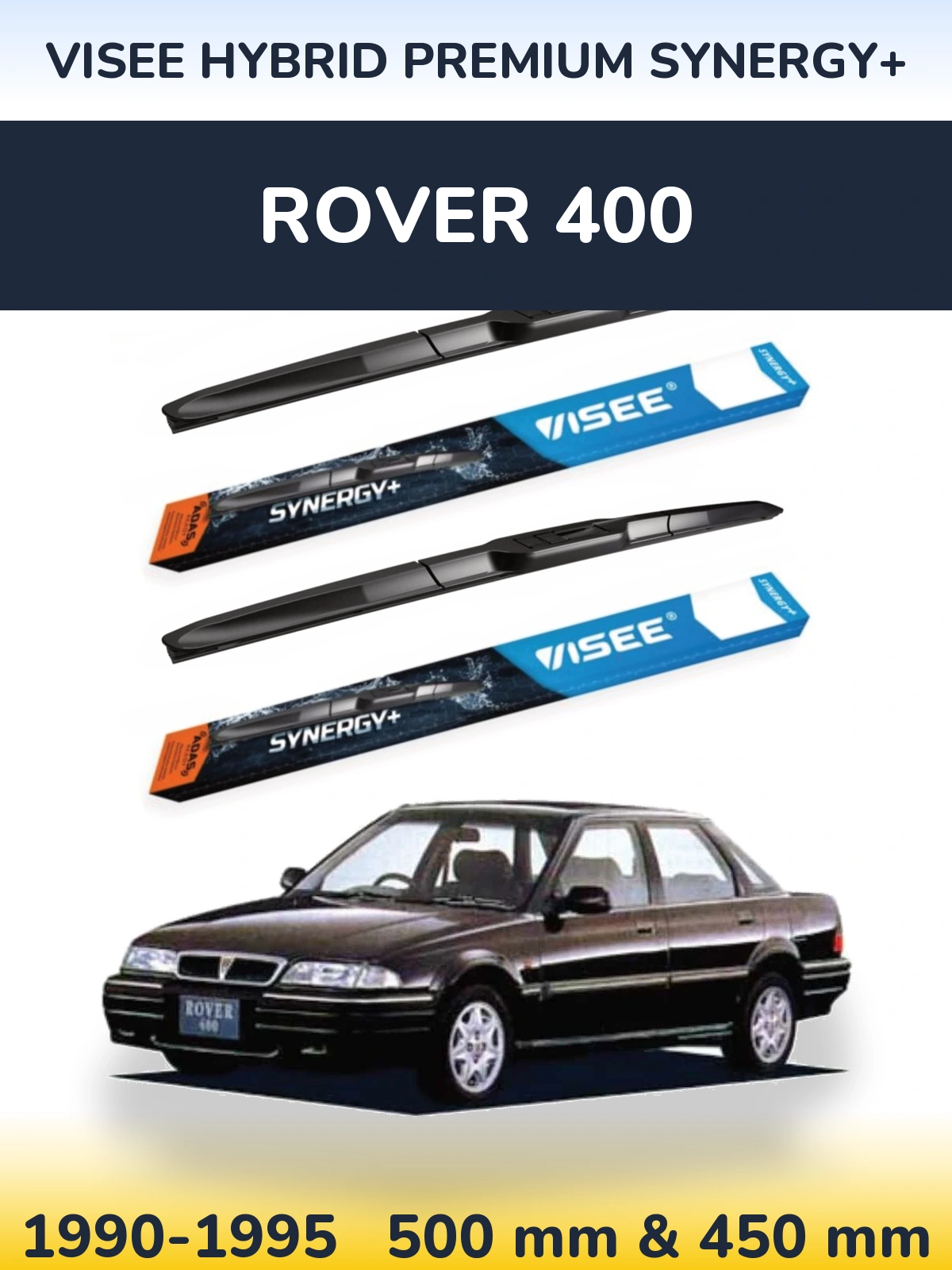 Комплект передних дворников VISEE HYBRID PREMIUM SYNERGY+ 500 & 450 мм для Rover 400 1990-1995