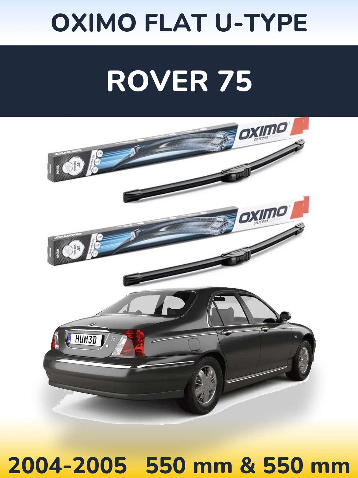 Komplet przednich wycieraczek Oximo Flat U-type 550 & 550 mm do Rover 75 2004-2005