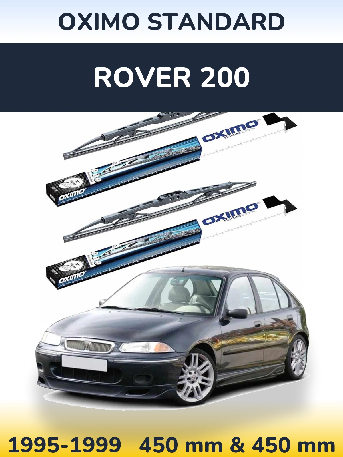 Комплект передних дворников Oximo Standard 450 & 450 мм для Rover 200 1995-1999