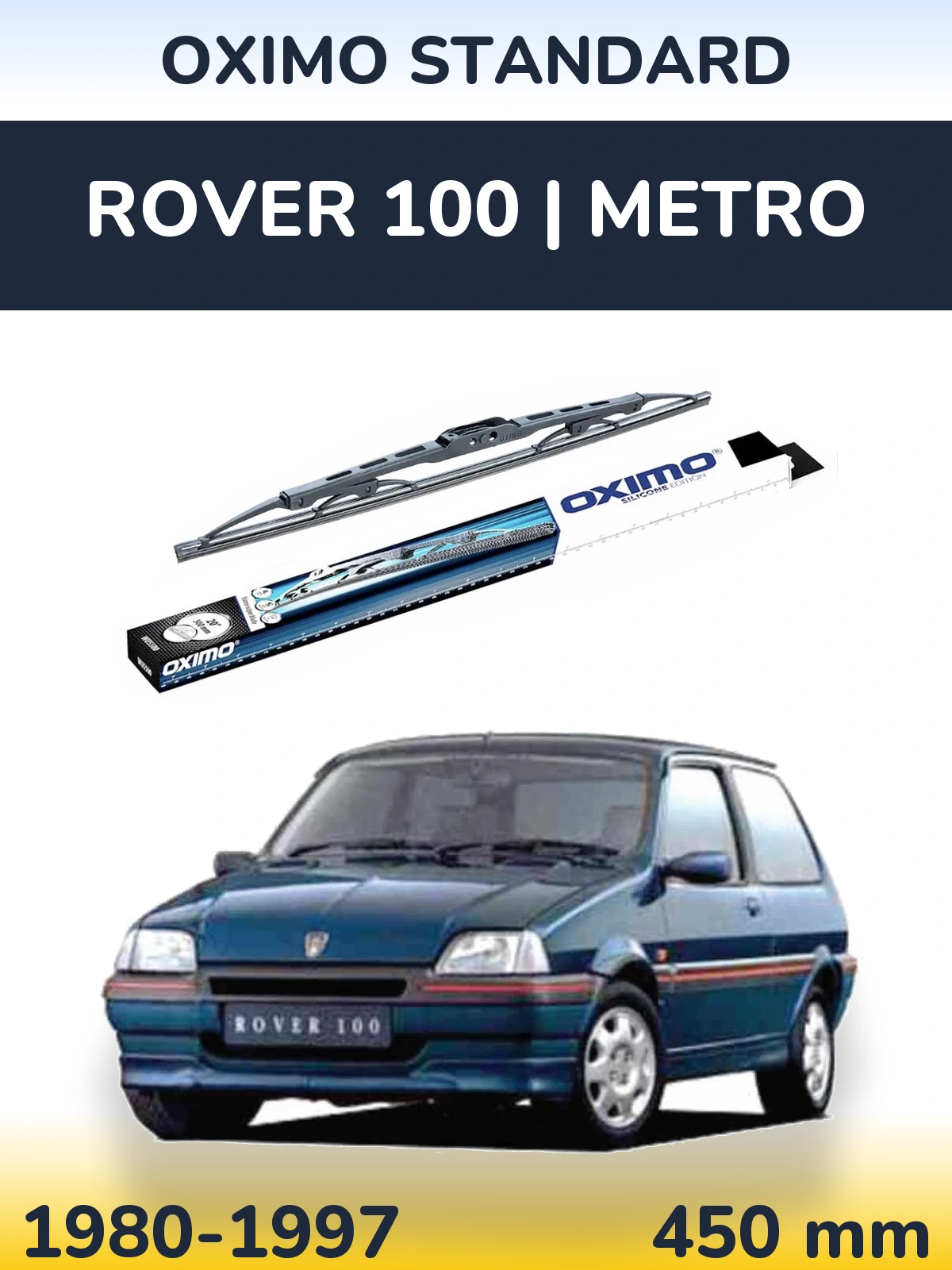 Задний дворник Oximo Standard 450 мм для Rover 100 | Metro 1980-1997