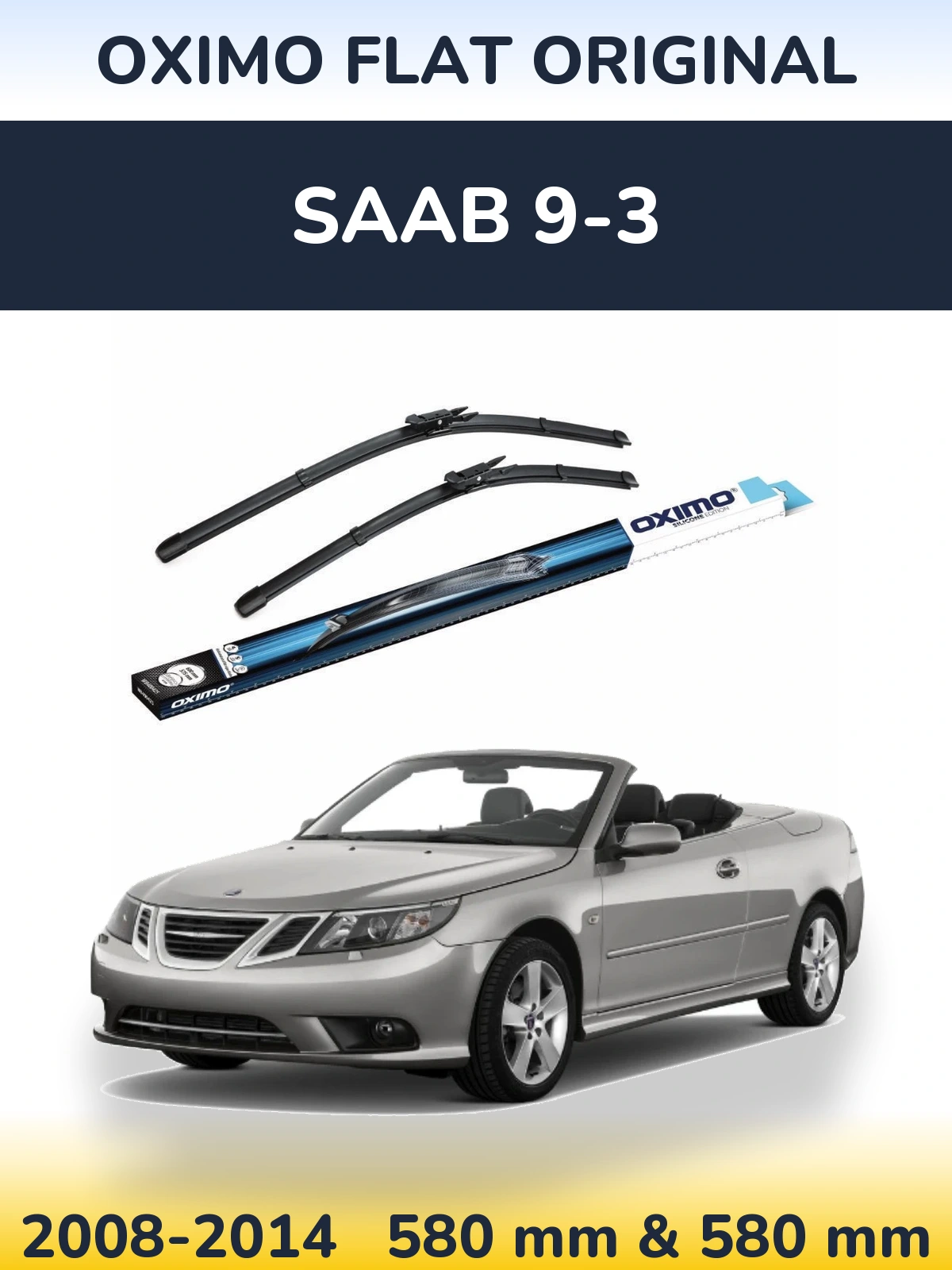 Komplet przednich wycieraczek Oximo Flat Original 600 & 580 mm do SAAB 9-3 2008-2014