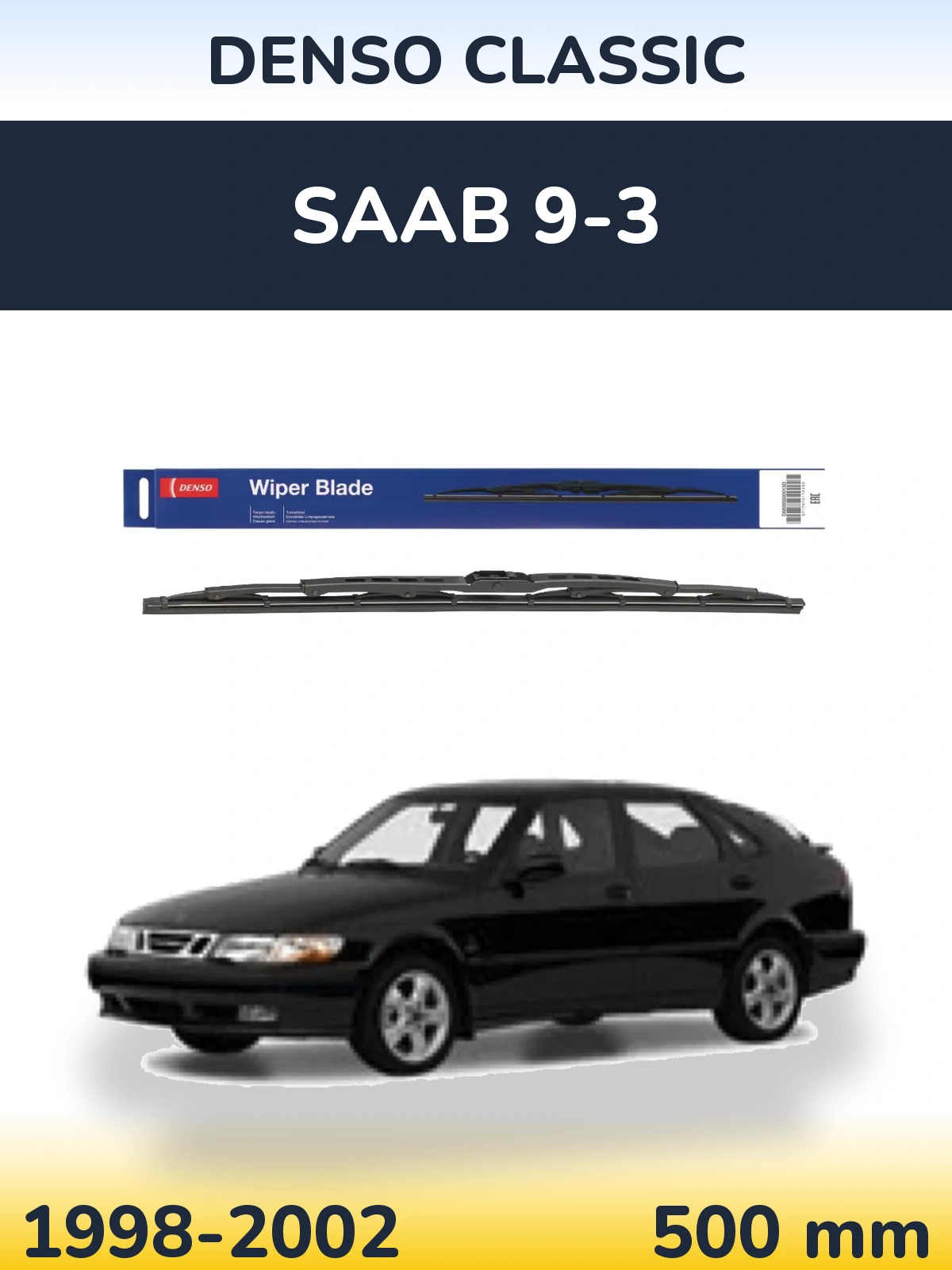 Tylna wycieraczka Denso Classic 500 mm do SAAB 9-3 1998-2002