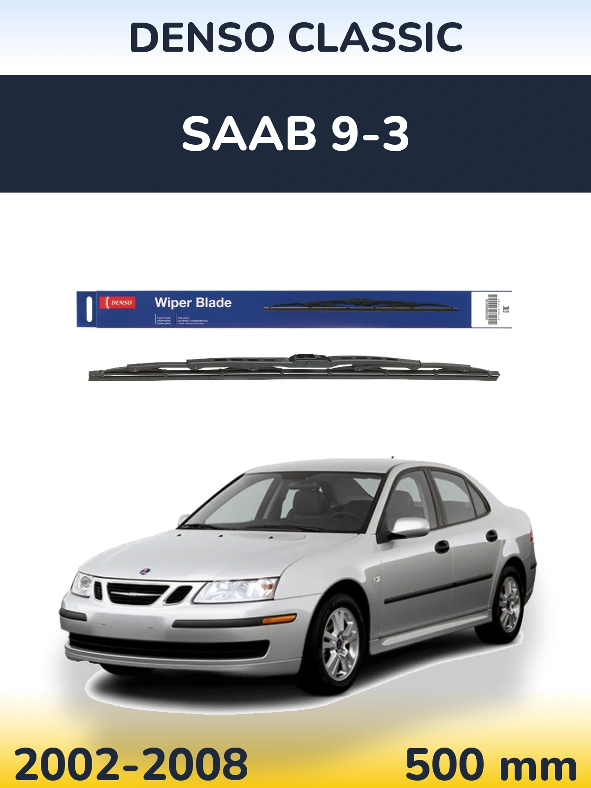 Tylna wycieraczka Denso Classic 500 mm do SAAB 9-3 2002-2008