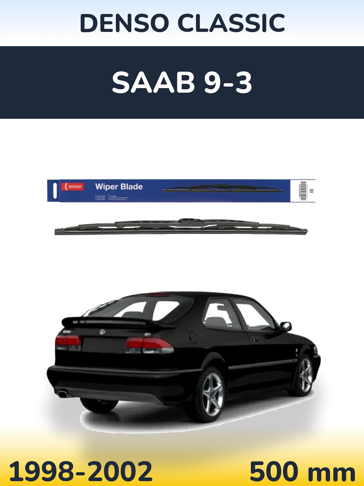 Tylna wycieraczka Denso Classic 500 mm do SAAB 9-3 1998-2002