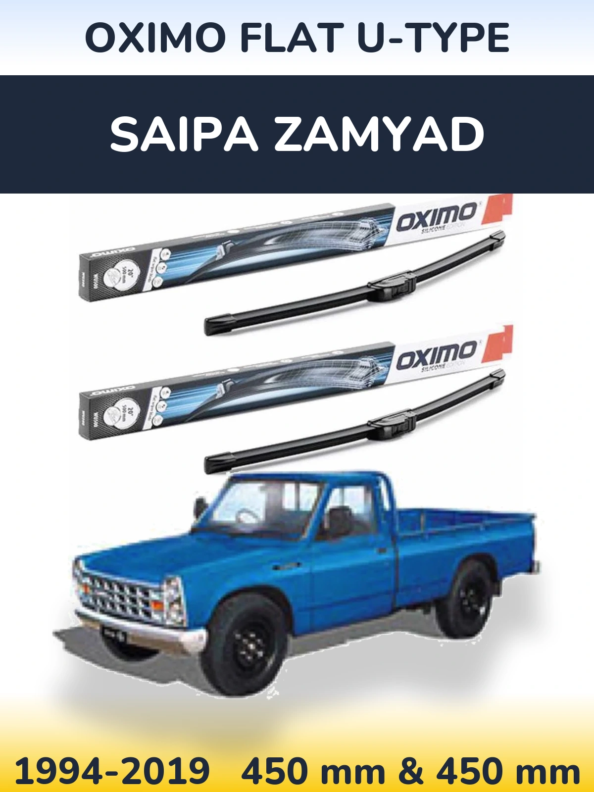 Komplet przednich wycieraczek Oximo Flat U-type 450 & 450 mm do Saipa Zamyad 1994-2019