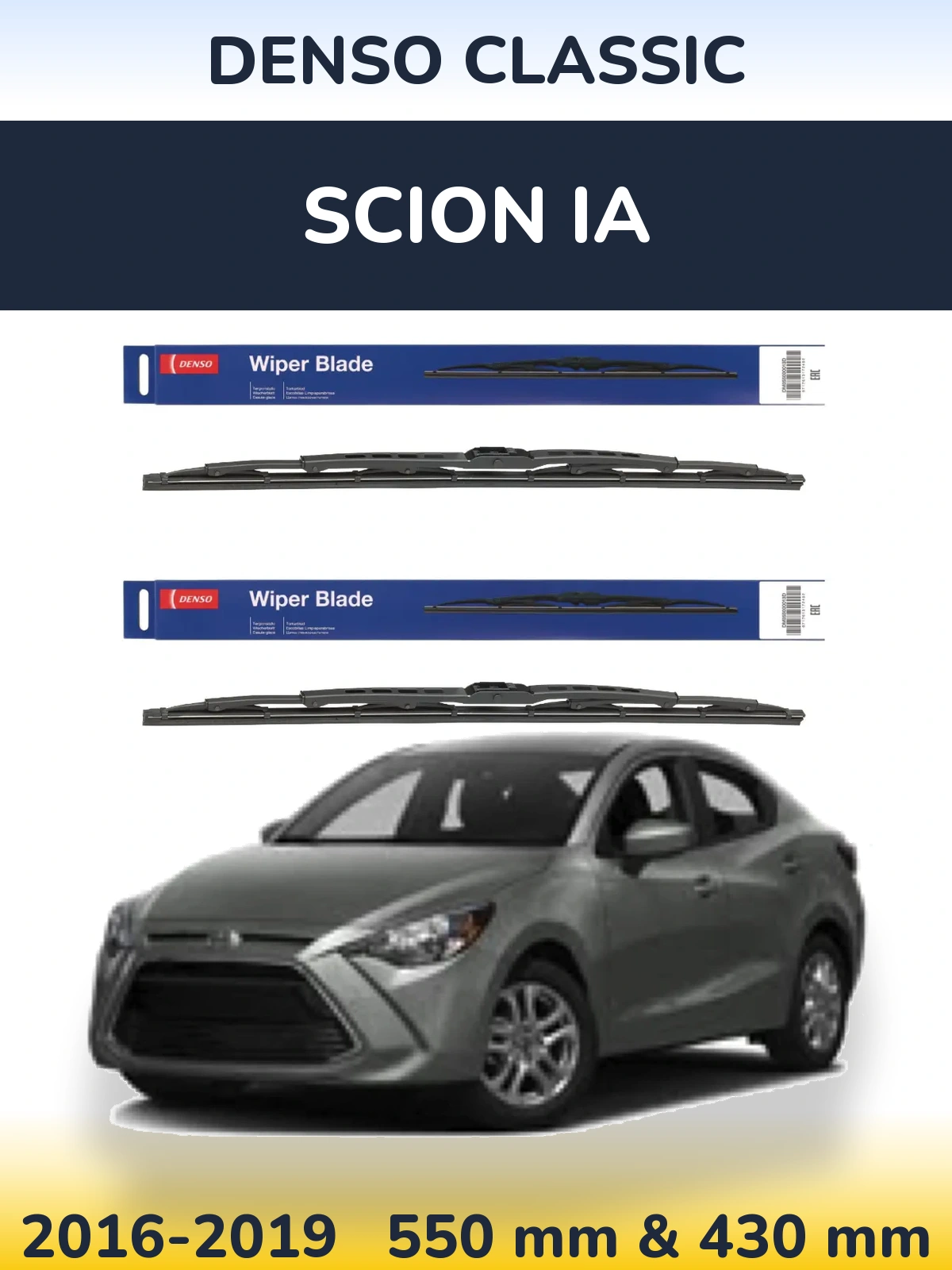 Komplet przednich wycieraczek Denso Classic 550 & 430 mm do Scion iA 2016-2019
