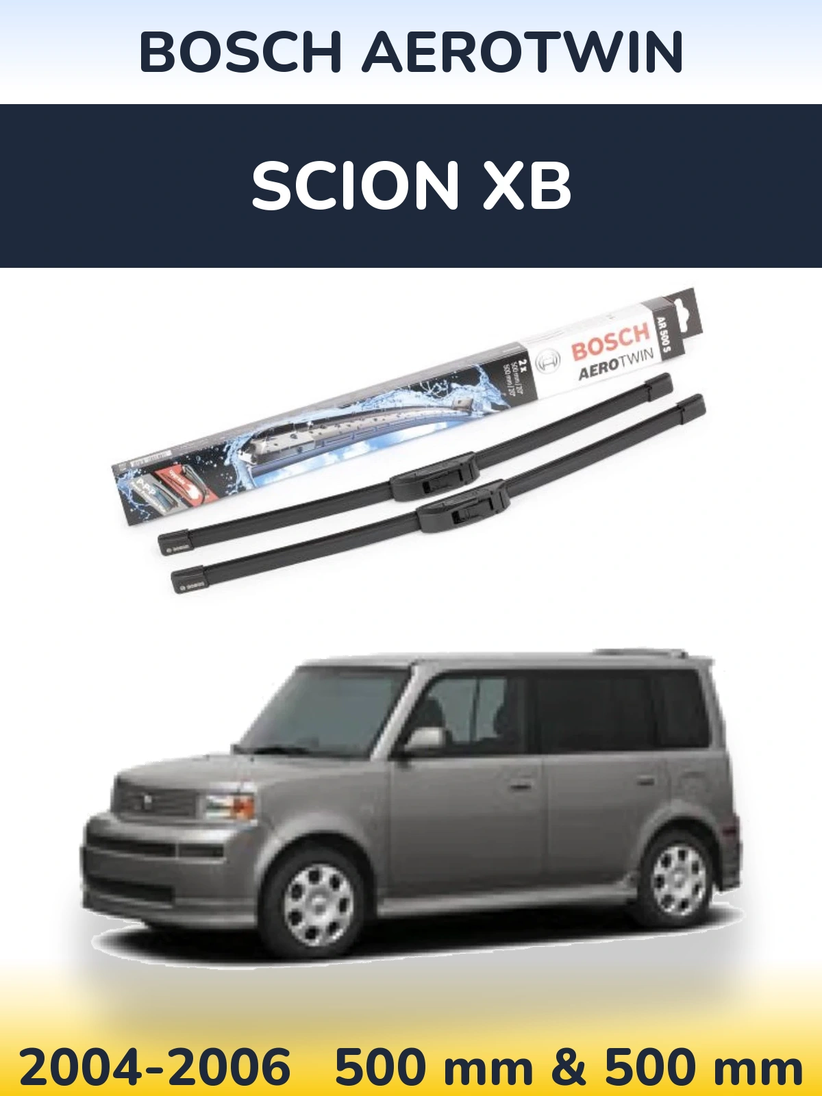 Komplet przednich wycieraczek BOSCH AeroTwin 500 & 500 mm do Scion xB 2004-2006