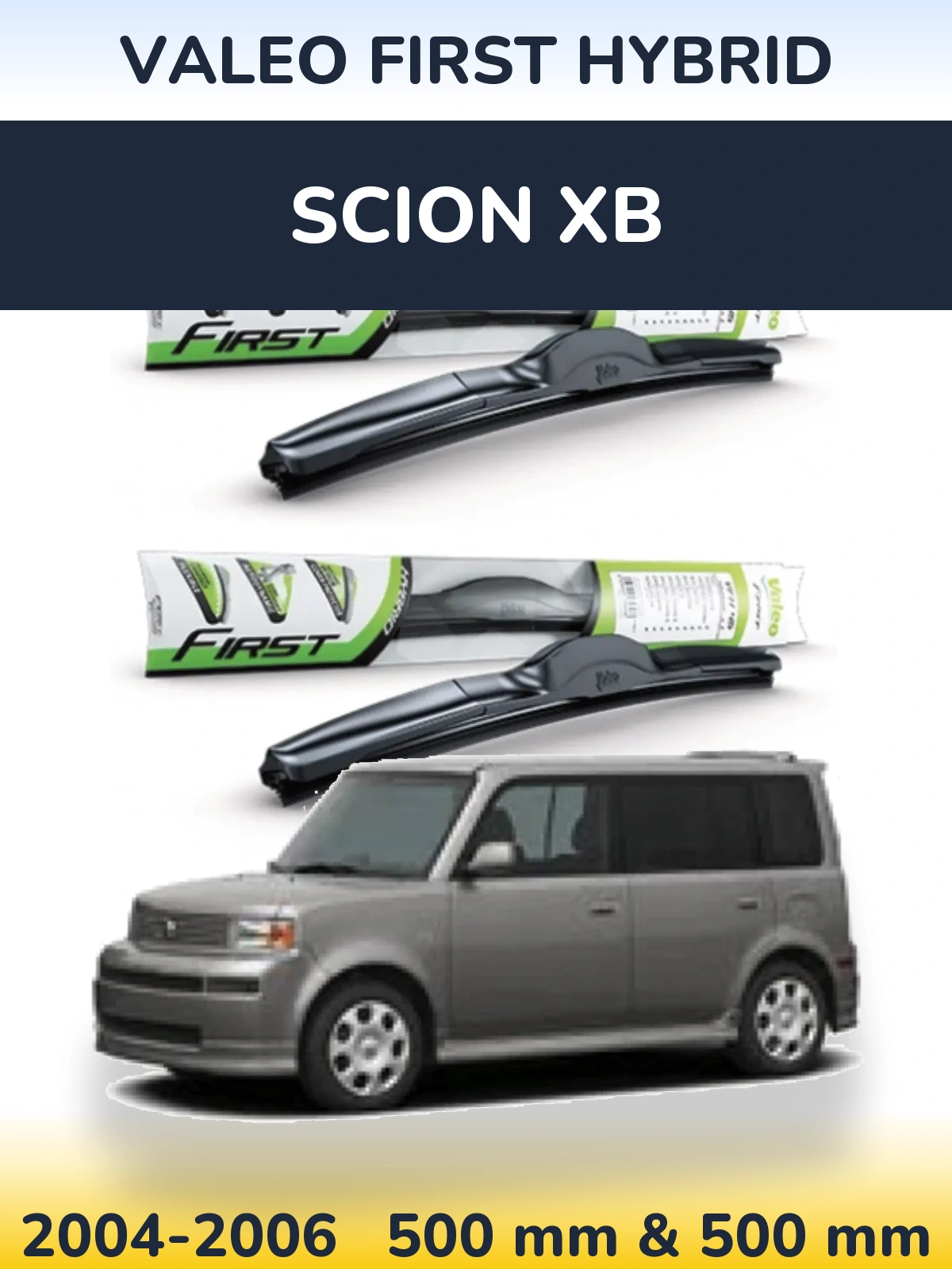 Комплект передних дворников Valeo First Hybrid 500 & 500 мм для Scion xB 2004-2006