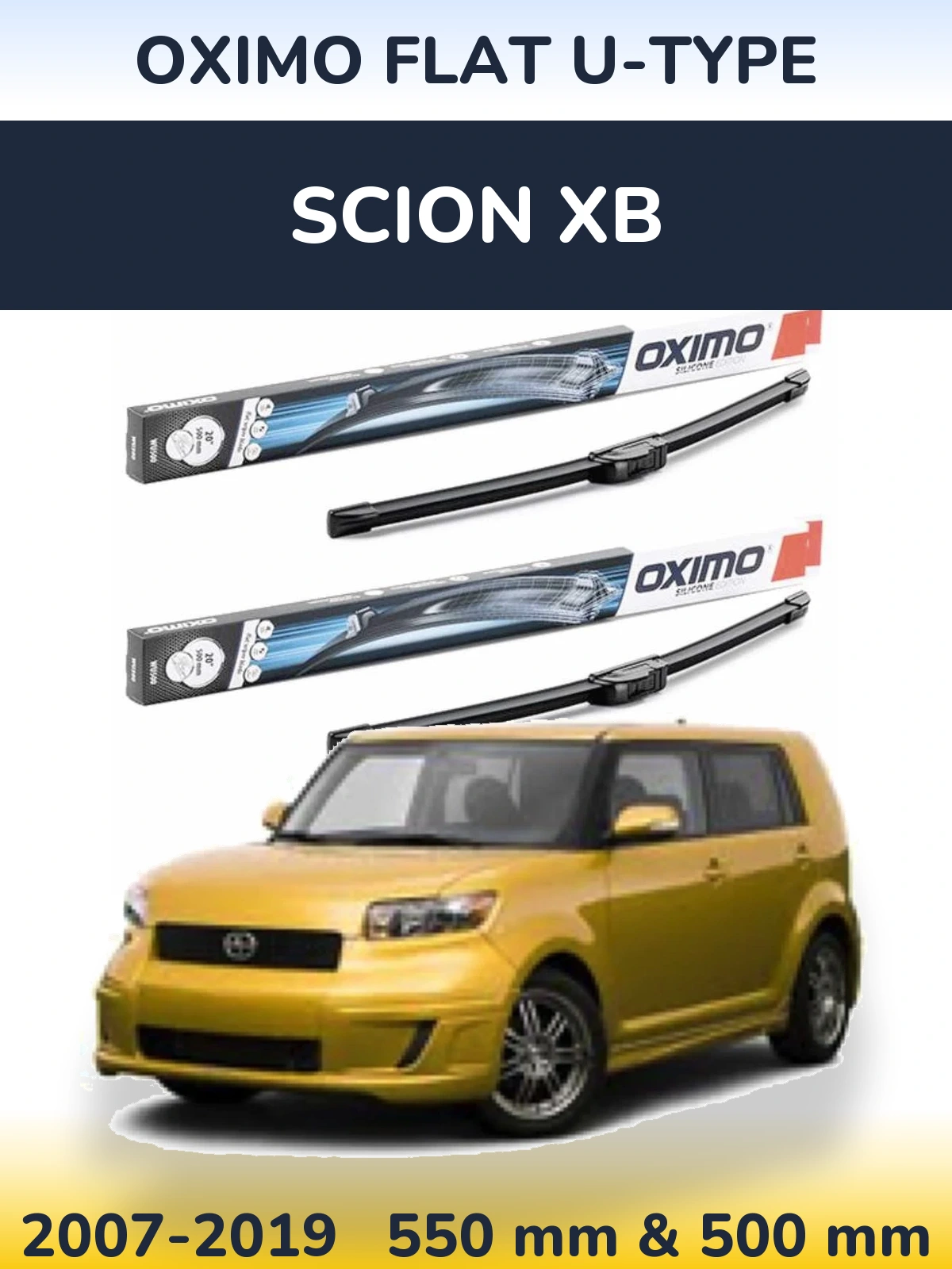 Комплект передних дворников Oximo Flat U-type 550 & 500 мм для Scion xB 2007-2019