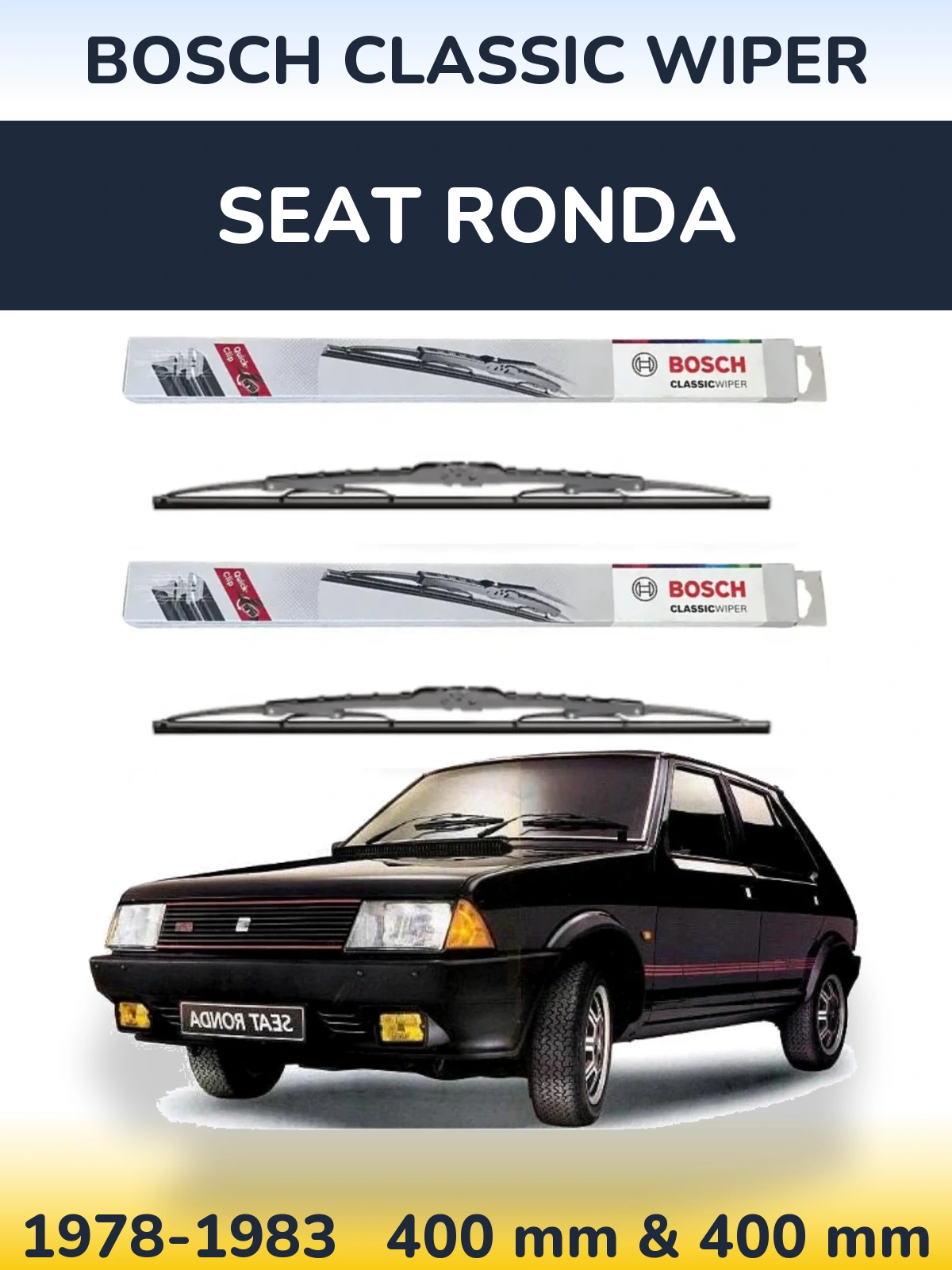 Komplet przednich wycieraczek BOSCH Classic Wiper 400 & 400 mm do SEAT Ronda 1978-1983