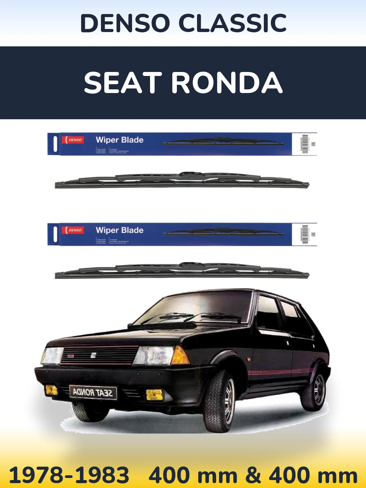 Komplet przednich wycieraczek Denso Classic 400 & 400 mm do SEAT Ronda 1978-1983