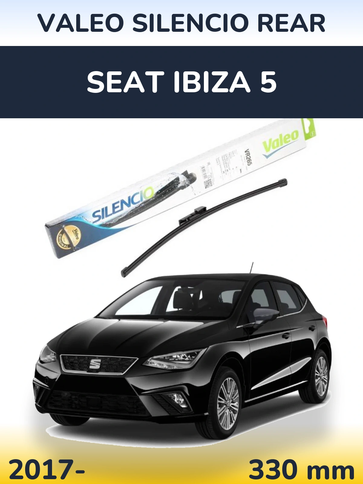 Задний дворник Valeo Silencio Rear 335 мм для SEAT Ibiza 5 2017-2026
