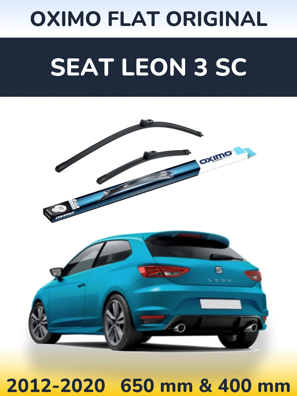 Комплект передних дворников Oximo Flat Original 650 & 400 мм для SEAT Leon 3 SC 2012-2020